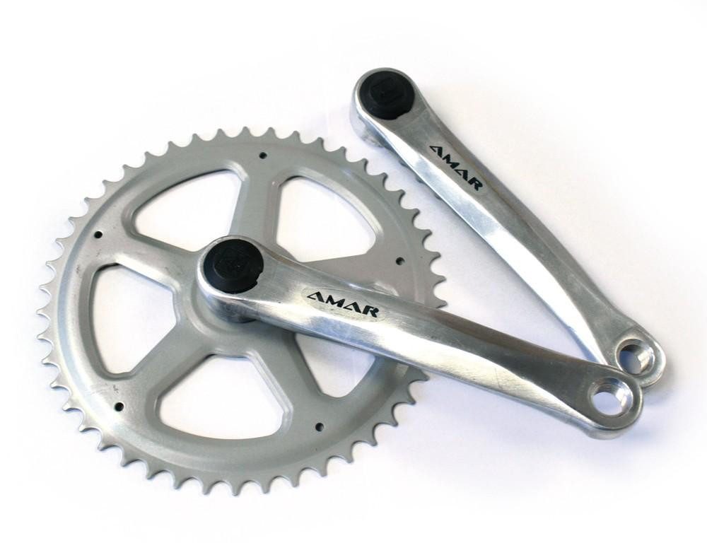 Amar Fahrradkurbel Amar Kurbelgarnitur ALU 4-KT.EINFACH 38Z. 170MM SCHW./SILBER