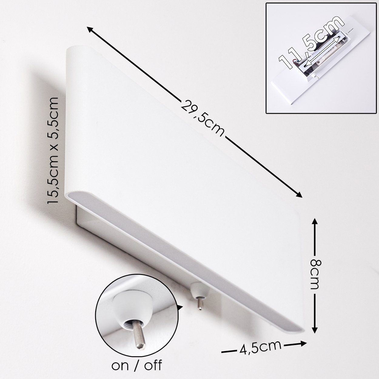 weiß hofstein Flur UP Wand Wandleuchte Schalter Zimmer Strahler Lampen LED Schlaf Wohn Down