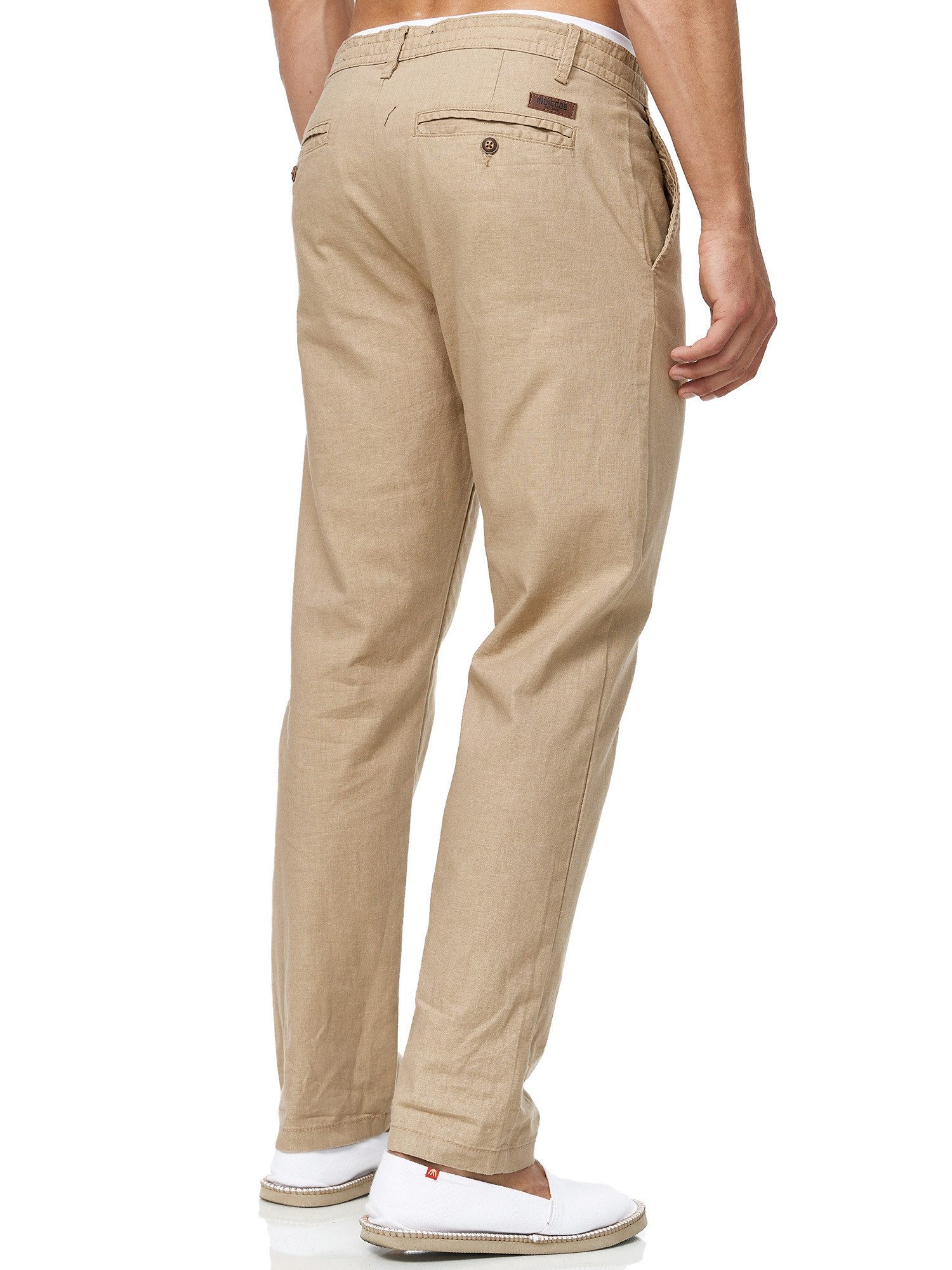 Indicode Leinenhose Herren Veneto Sommerhose Leinen Herrenhose leichte Sommerhose mit Kordelzug