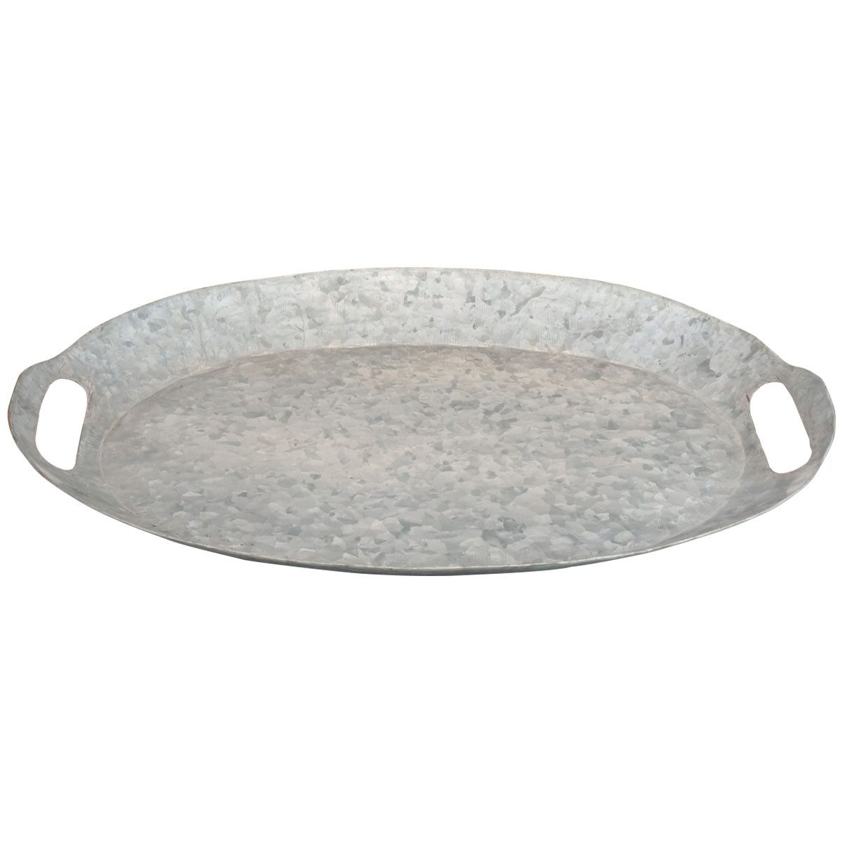 Florists Products Dekotablett Deko-Tablett Oval Zink Optik Vintage Shabby Chic Metall