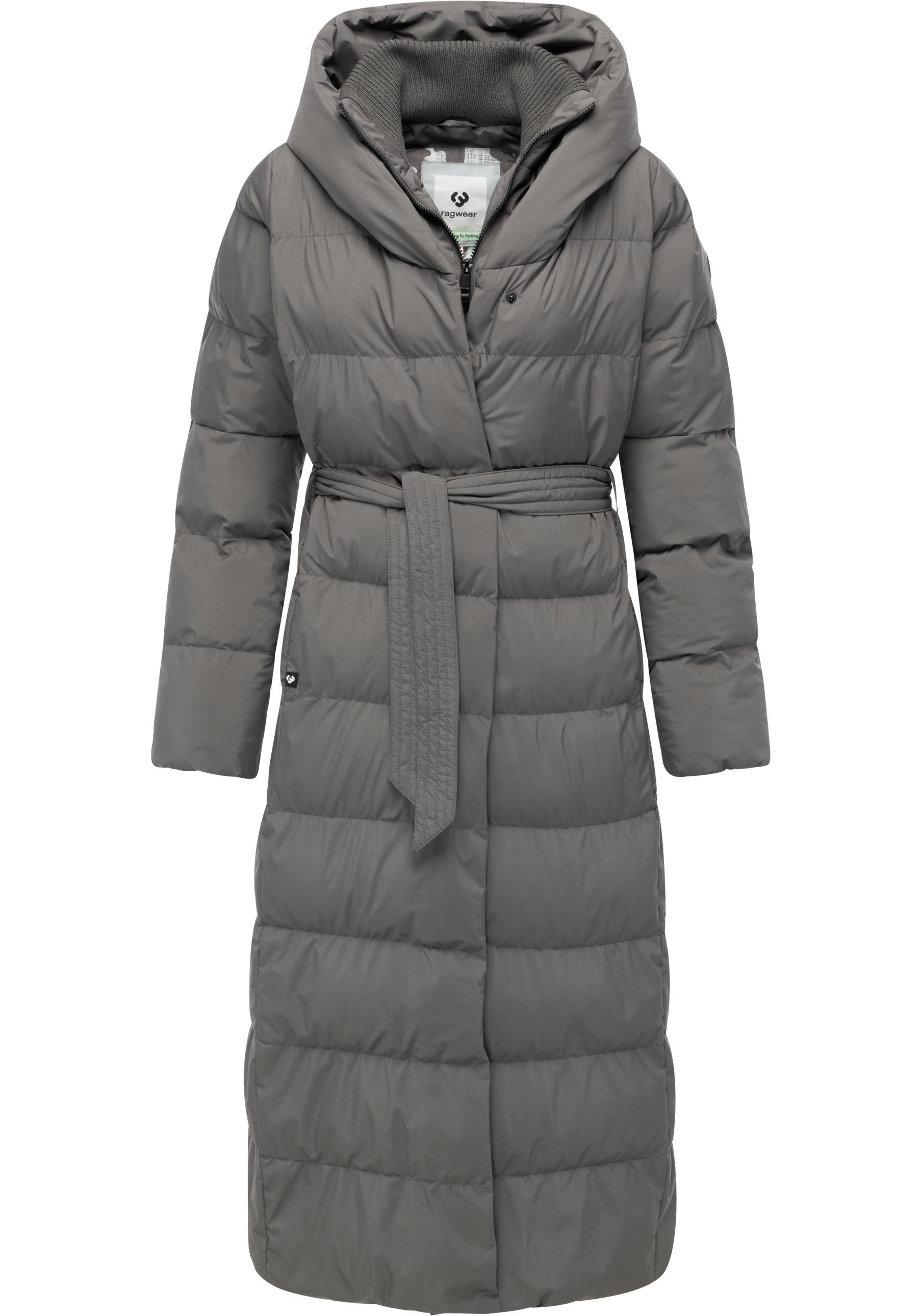 Ragwear Steppmantel Niani Long Langer warmer Wintermantel mit Bindegürtel – Bild 4 von 5