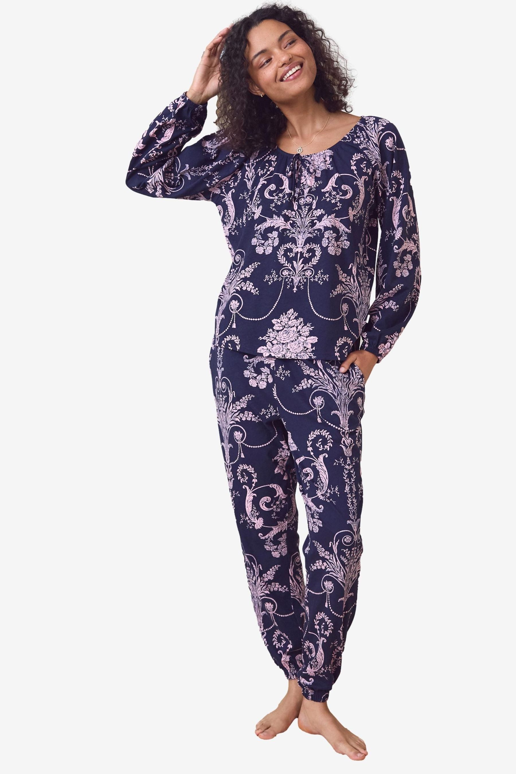 LAURA ASHLEY Pyjama Laura Ashley Pyjama aus 100 % Baumwolle (2 tlg)