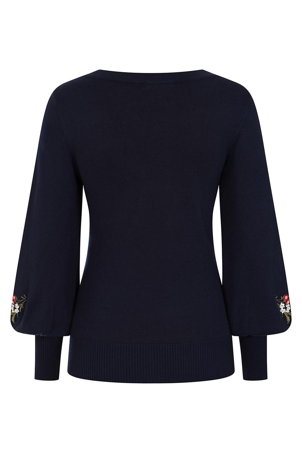 Banned Strickpullover Carla Romantic Floral Dunkelblau Vintage Rockabilly B günstig online kaufen