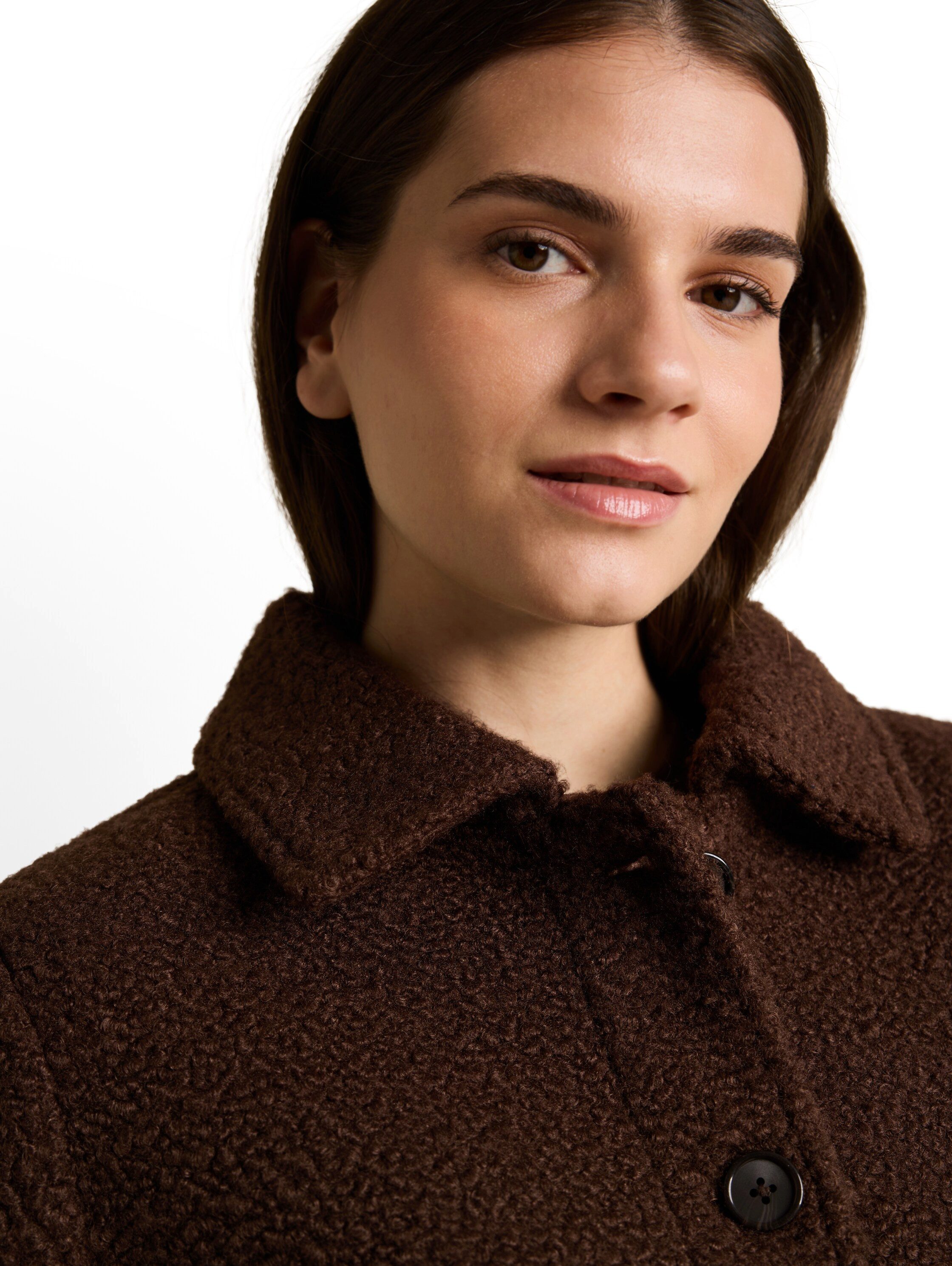 TOM TAILOR Fleecejacke mit Hemdkragen und Knopfleiste