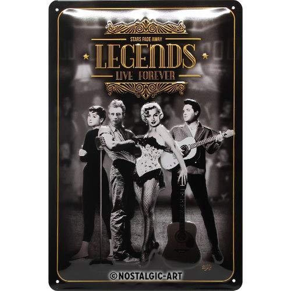 Metallschild Blechschild 20 x 30cm - Celebrities - Legends Live Forever