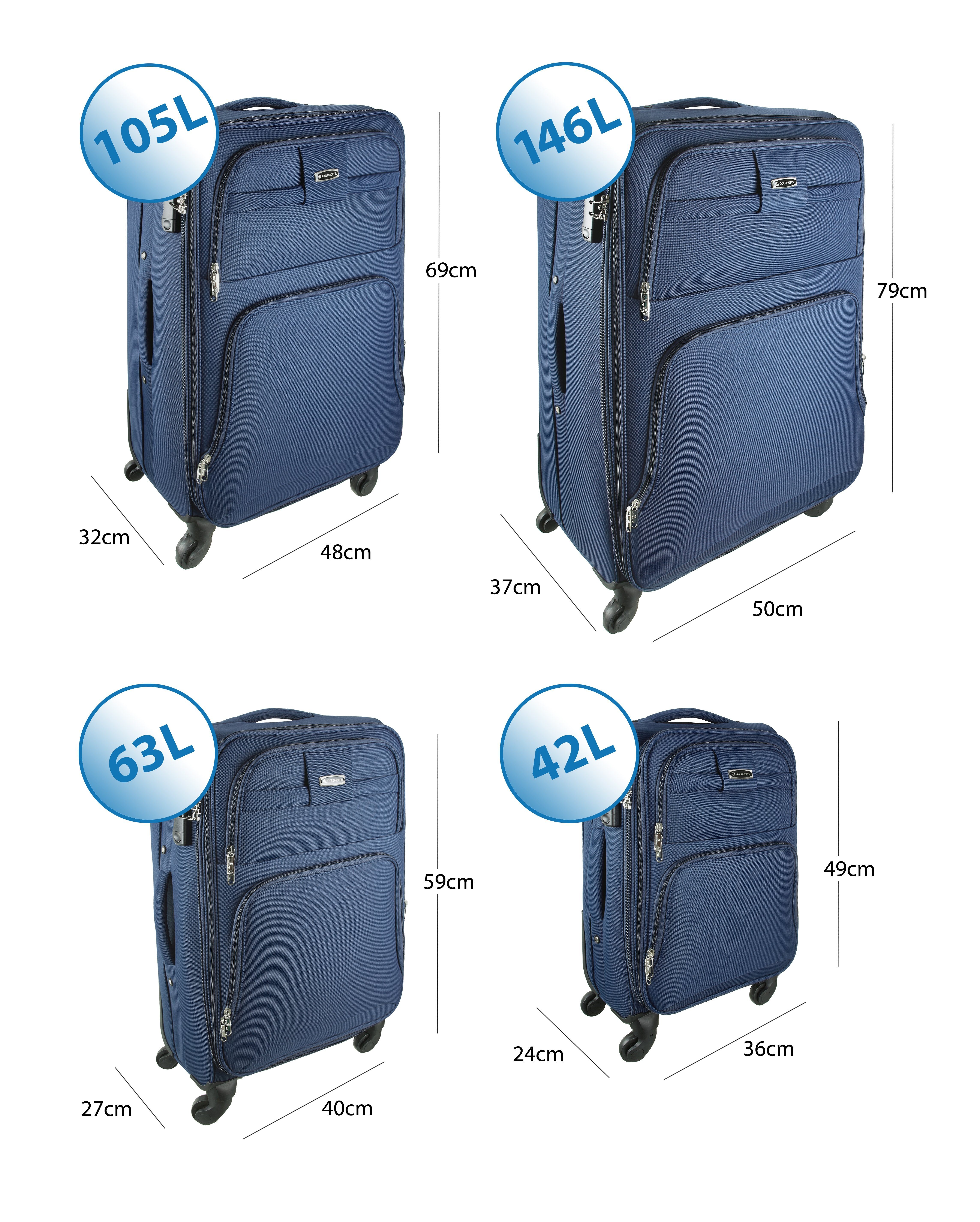 praktisch Kofferset & Blau 4 360° Leichtlaufrollen TLG), 4 eine in Goldhofer für (Set, Reise, wundervolle Stilvoll, Größen