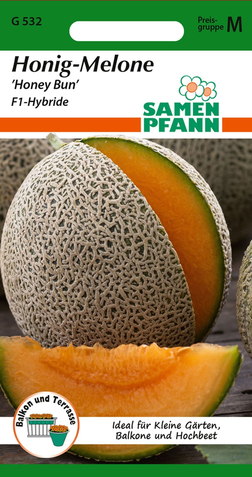 SAMEN PFANN Gemüsesamen Honig-Melone, Honey Bun F1 - Melonen-Samen Saatgut Samen, Cucumis melo