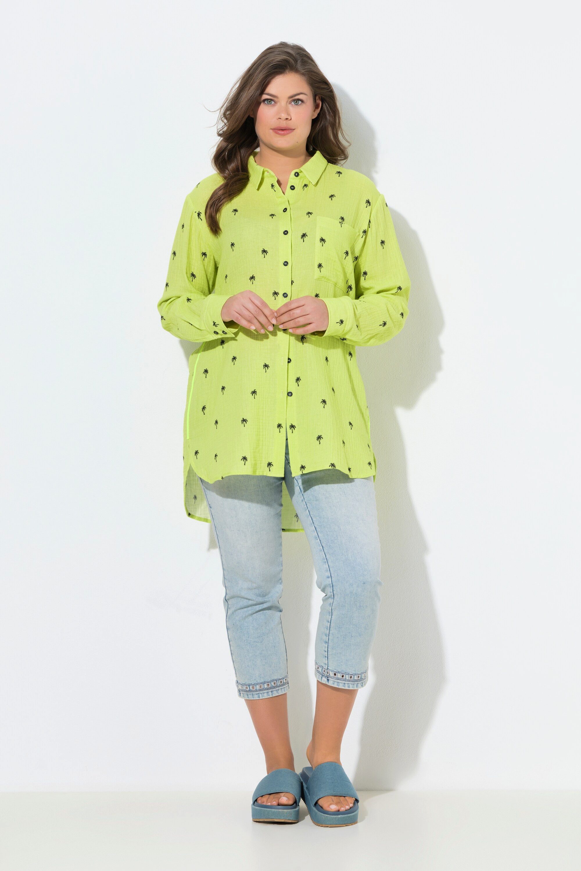 Laurasøn Hemdbluse Musselin-Longbluse Langarm Print günstig online kaufen