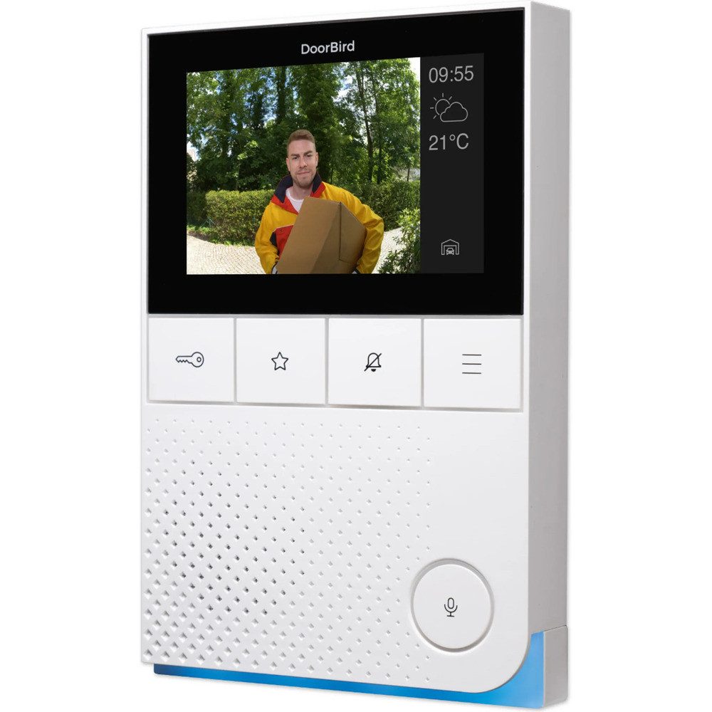 DoorBird Gegensprechanlage A1101 IP-Video Innenstation 4 Zoll (WLAN/PoE), für Innenbereich, WLAN/PoE, 4-Zoll-Touchscreen, 2-Wege-Audio