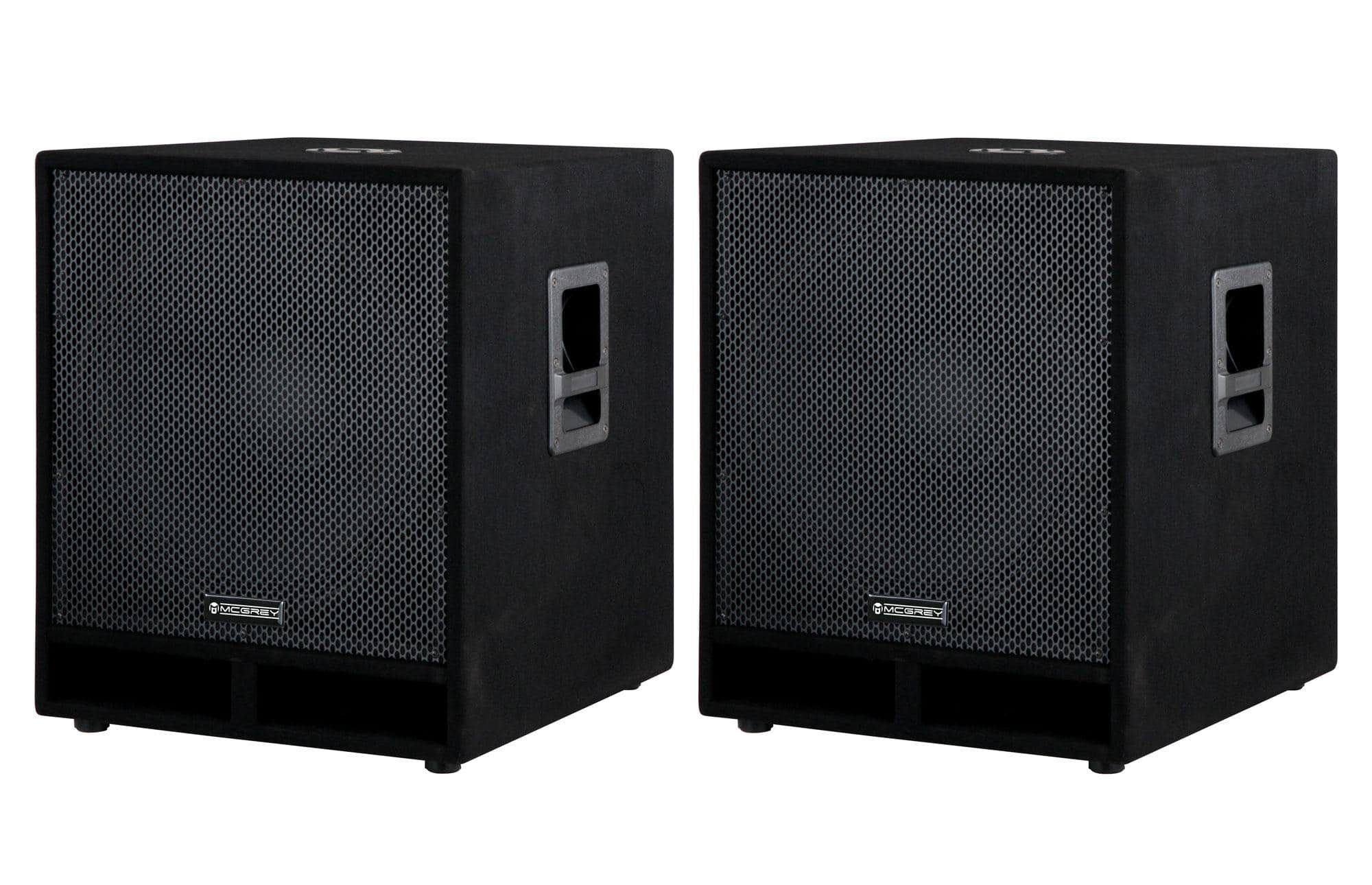 McGrey PAS-118 18" (45 cm) passives Subwoofer Paar - Bassreflex-Kanäle Subwoofer (Nein, 450 W, SPK-Anschluss In/Out)