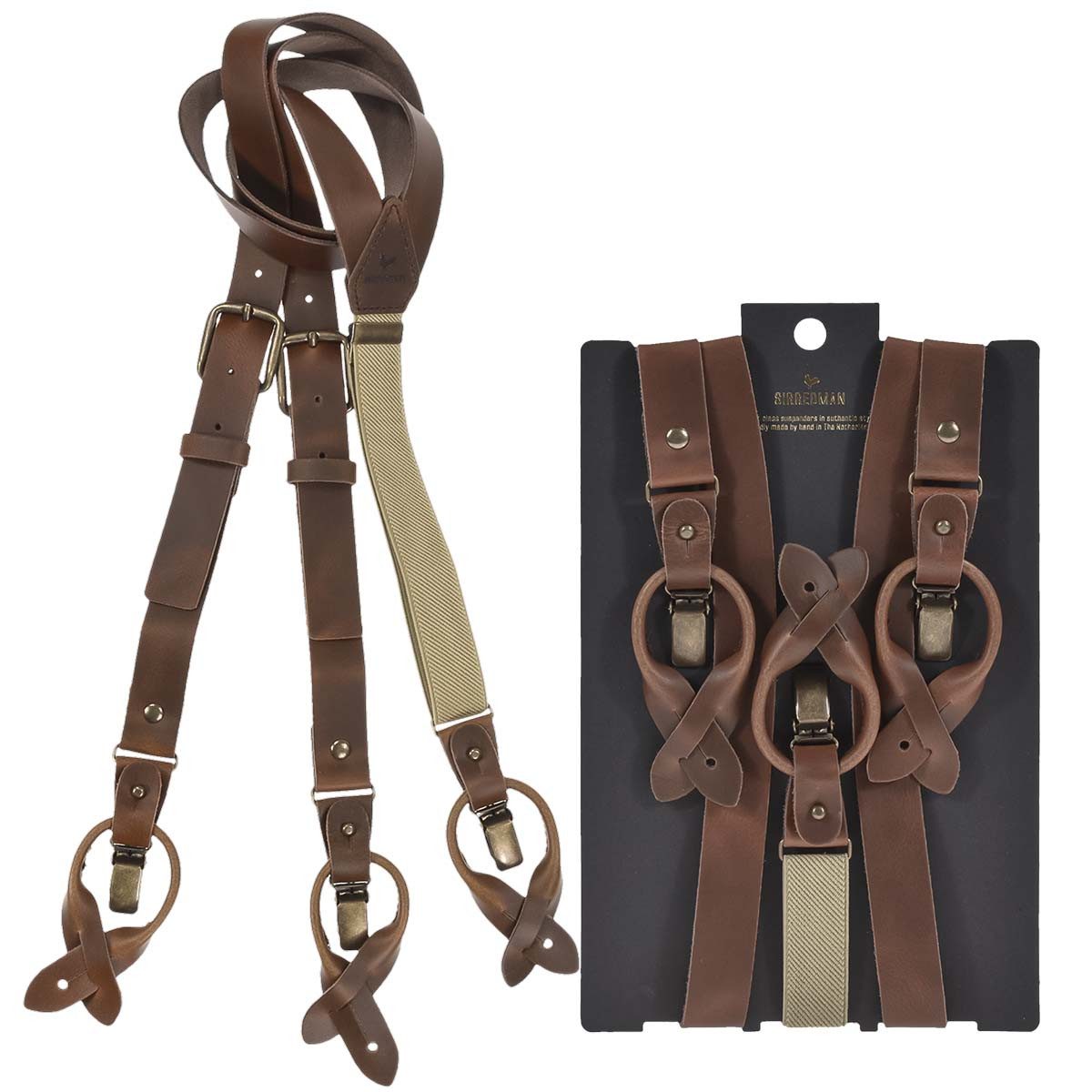Sir Redman Hosenträger Leather Holländer Y-Form Leder, 25mm Trägerbreite, 1 günstig online kaufen