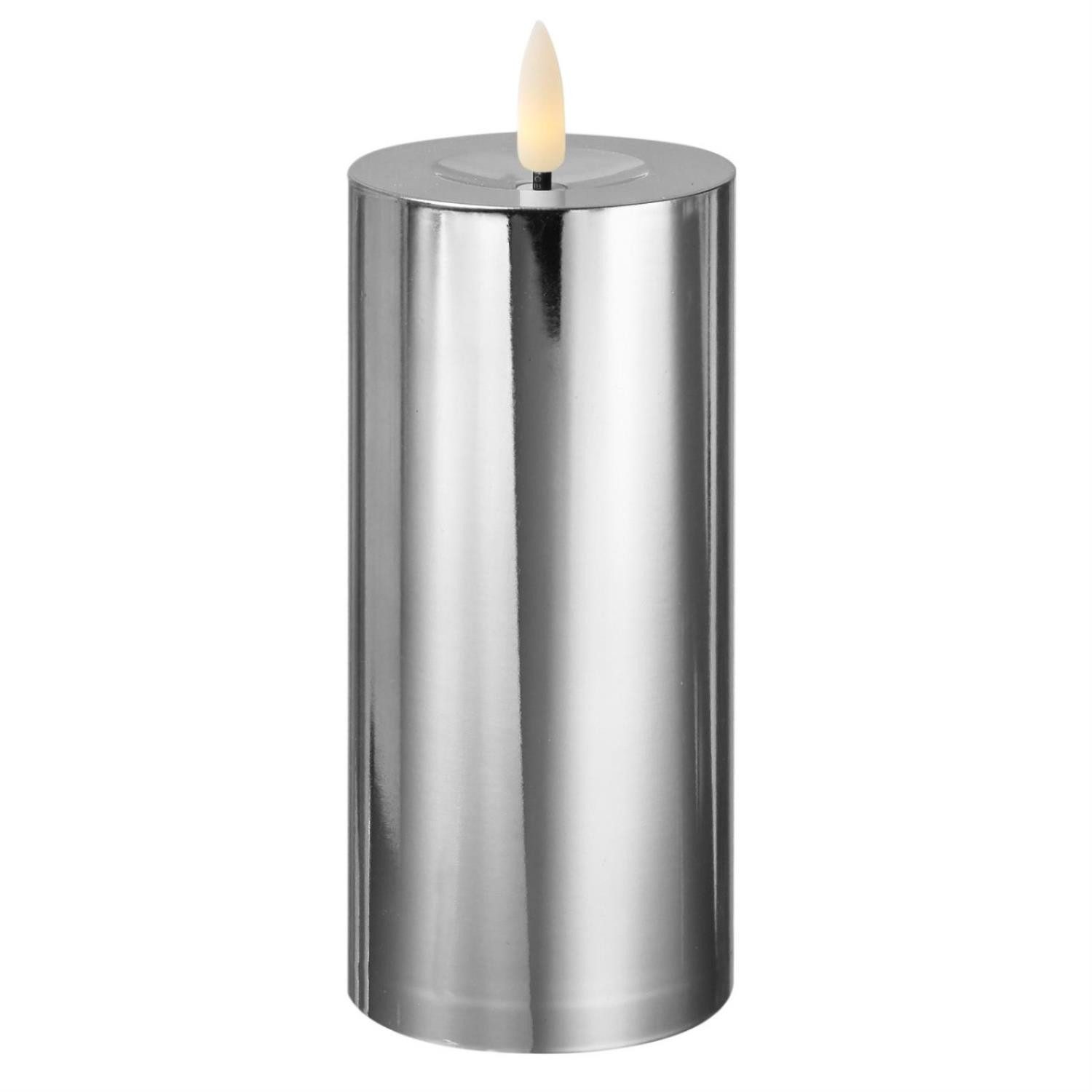 MARELIDA LED-Kerze silber glänzend festliche Kunststoff günstig online kaufen