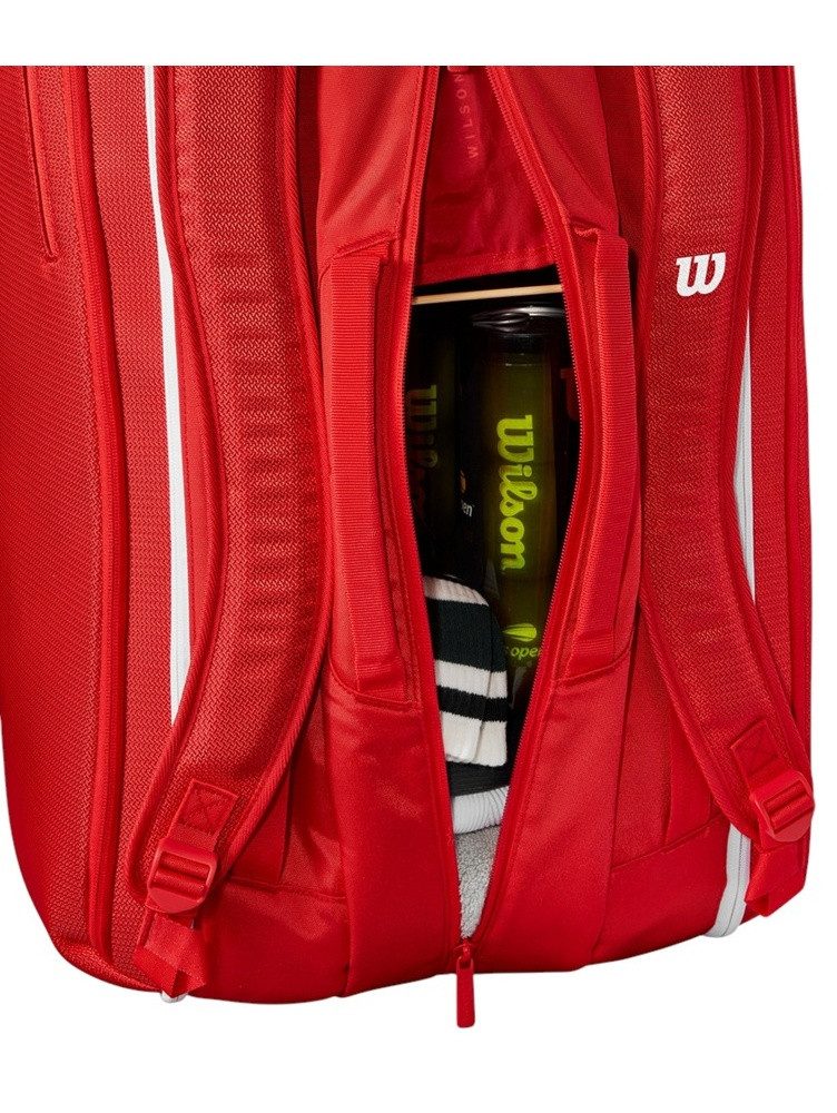 Wilson Sporttasche Tennis-Racketbag Super Tour 2025 (Schlägertasche, 3 Hauptfach) rot