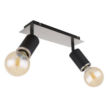 etc-shop LED Deckenspot, Leuchtmittel nicht inklusive, Deckenleuchte Strahler beweglich Wohnzimmerleuchte Wandlampe schwarz