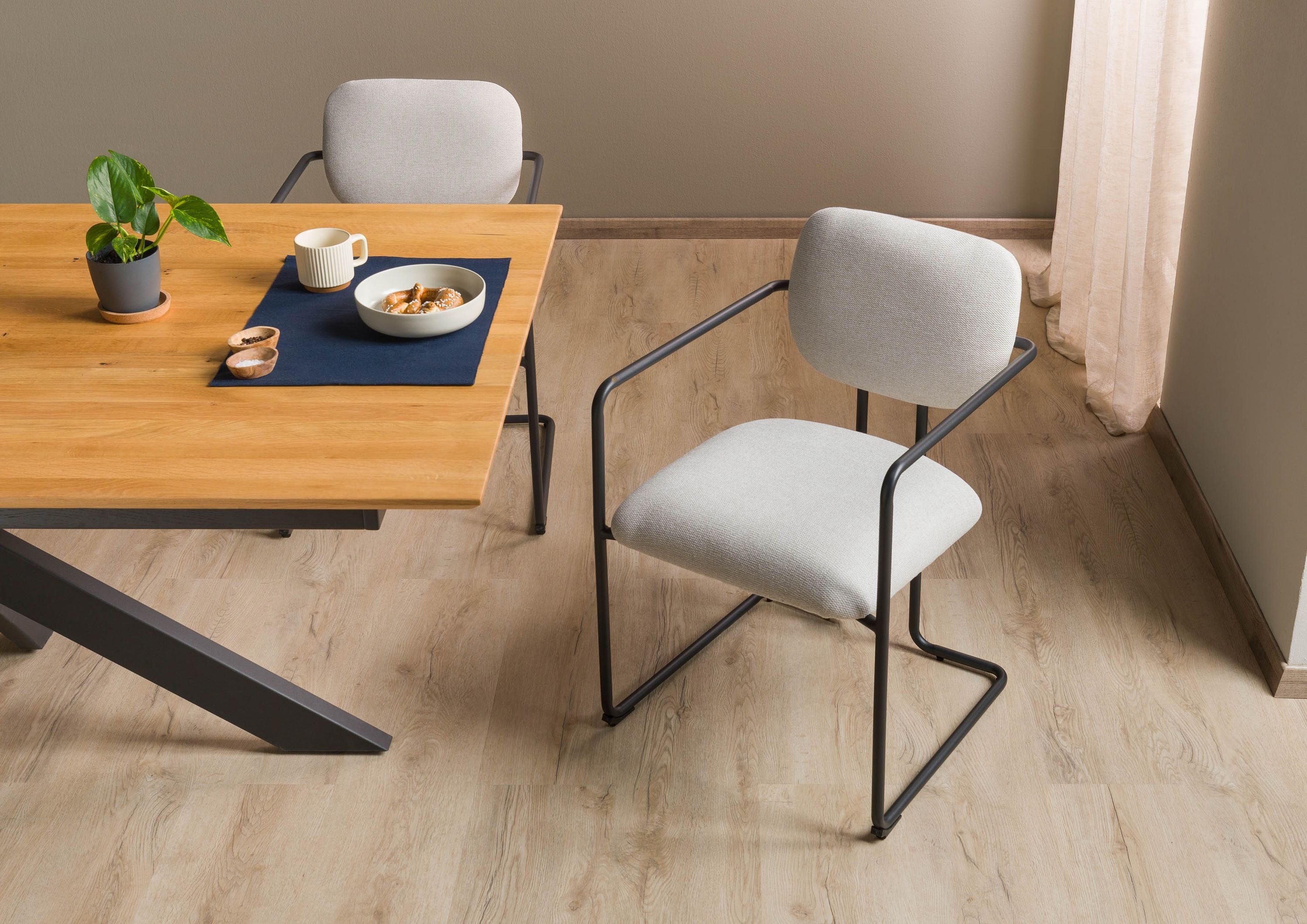 Massivmoebel24 Polsterstuhl POLSTERSTÜHLE, 57x52x78 beige SHUYE #301