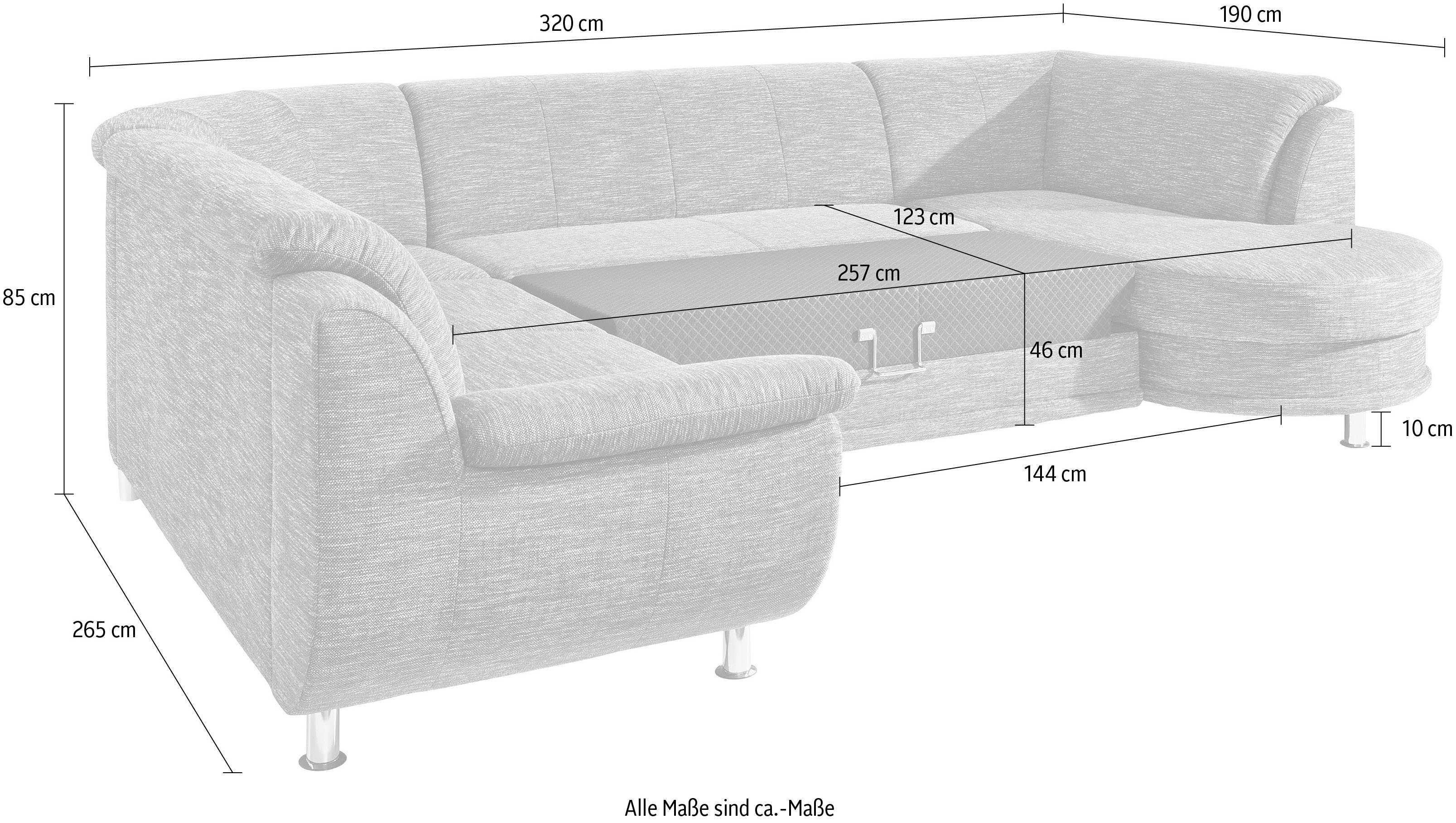 TRENDMANUFAKTUR Wohnlandschaft "Rondo, U-Form" inkl.Federkern, wahlweise mi günstig online kaufen