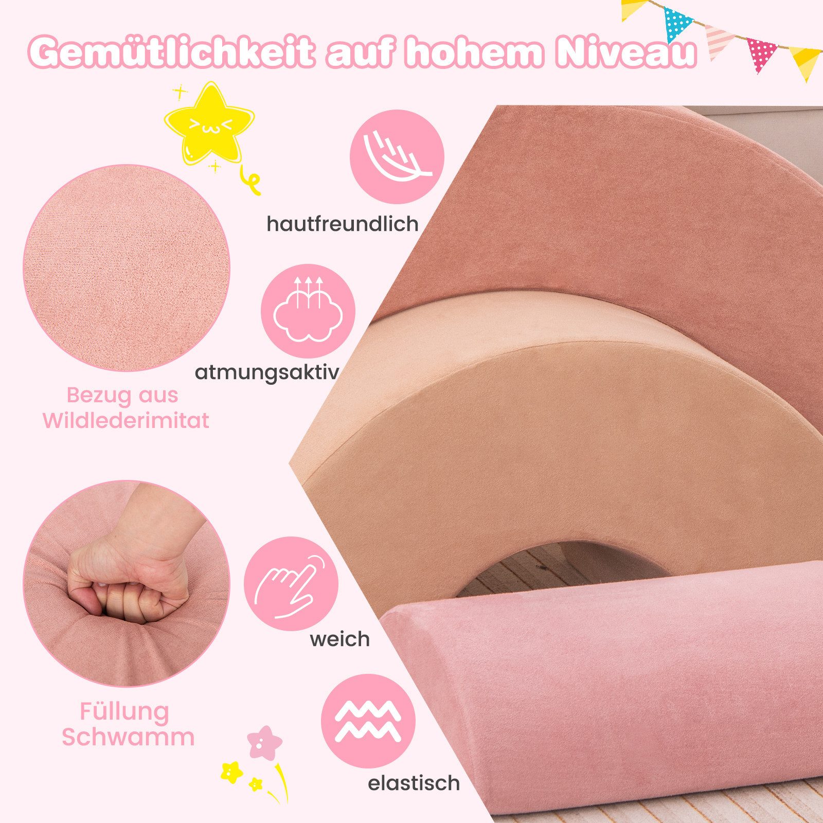 COSTWAY Spielbausteine, 3-TLG. Schaumstoffbausteine zum Klettern und Krabbeln