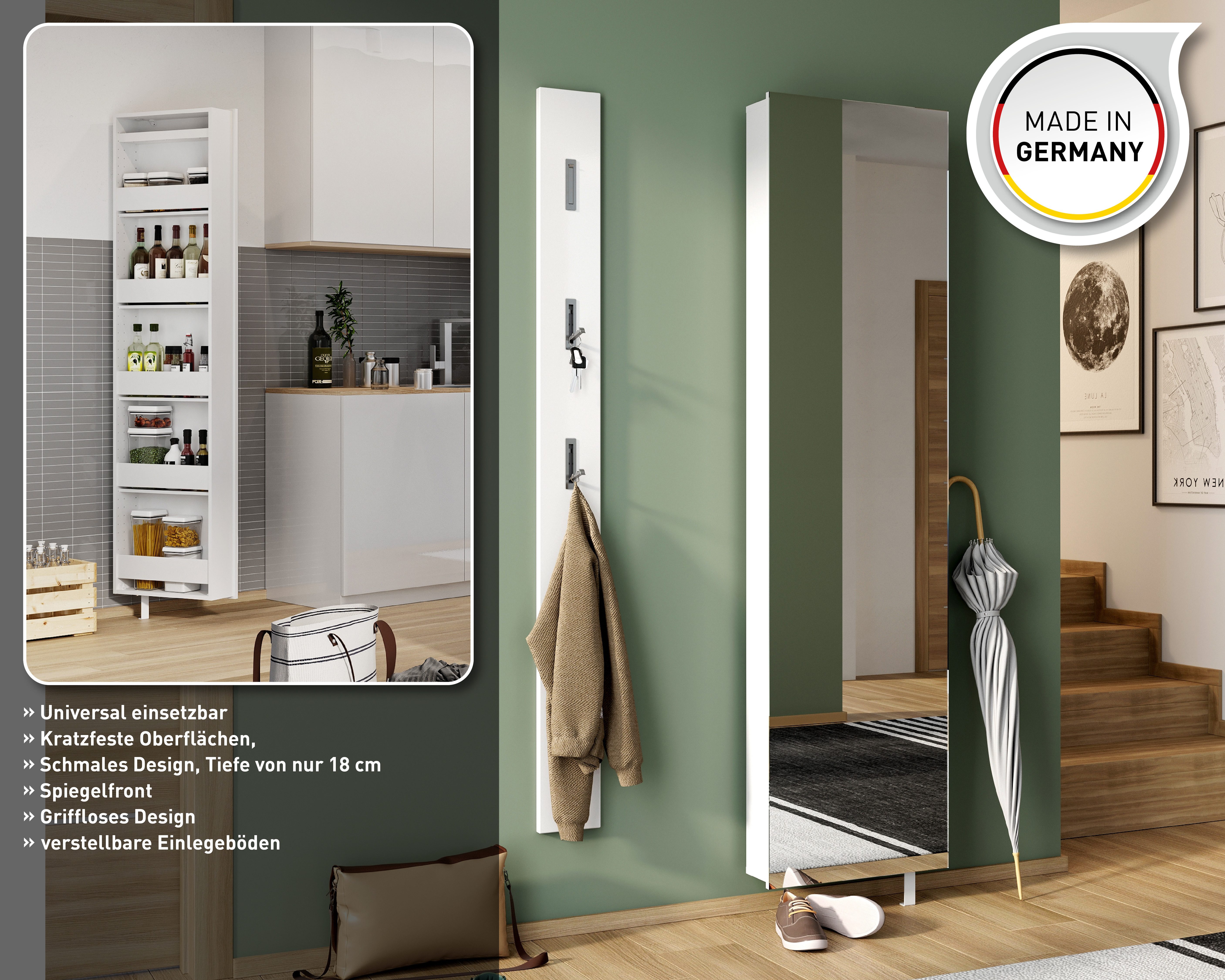 GERMANIA Schuhschrank 1189 (1-St) Drehschrank mit Spiegel