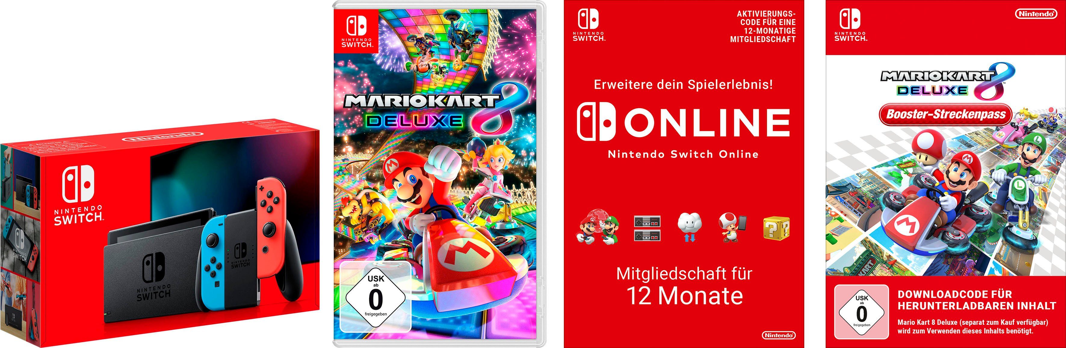 Nintendo Switch, inkl. Mario Kart 8 + Boosters + Nintendo Switch Online  Mitgliedschaft