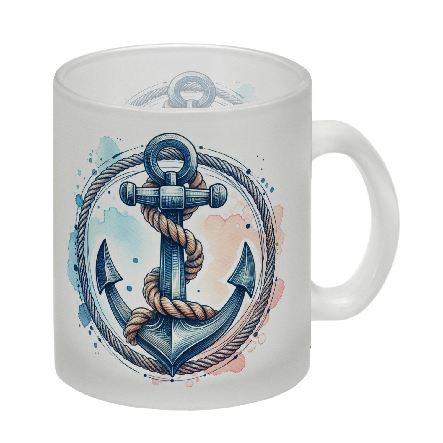 Tasse Anker mit Seil Glas Tasse