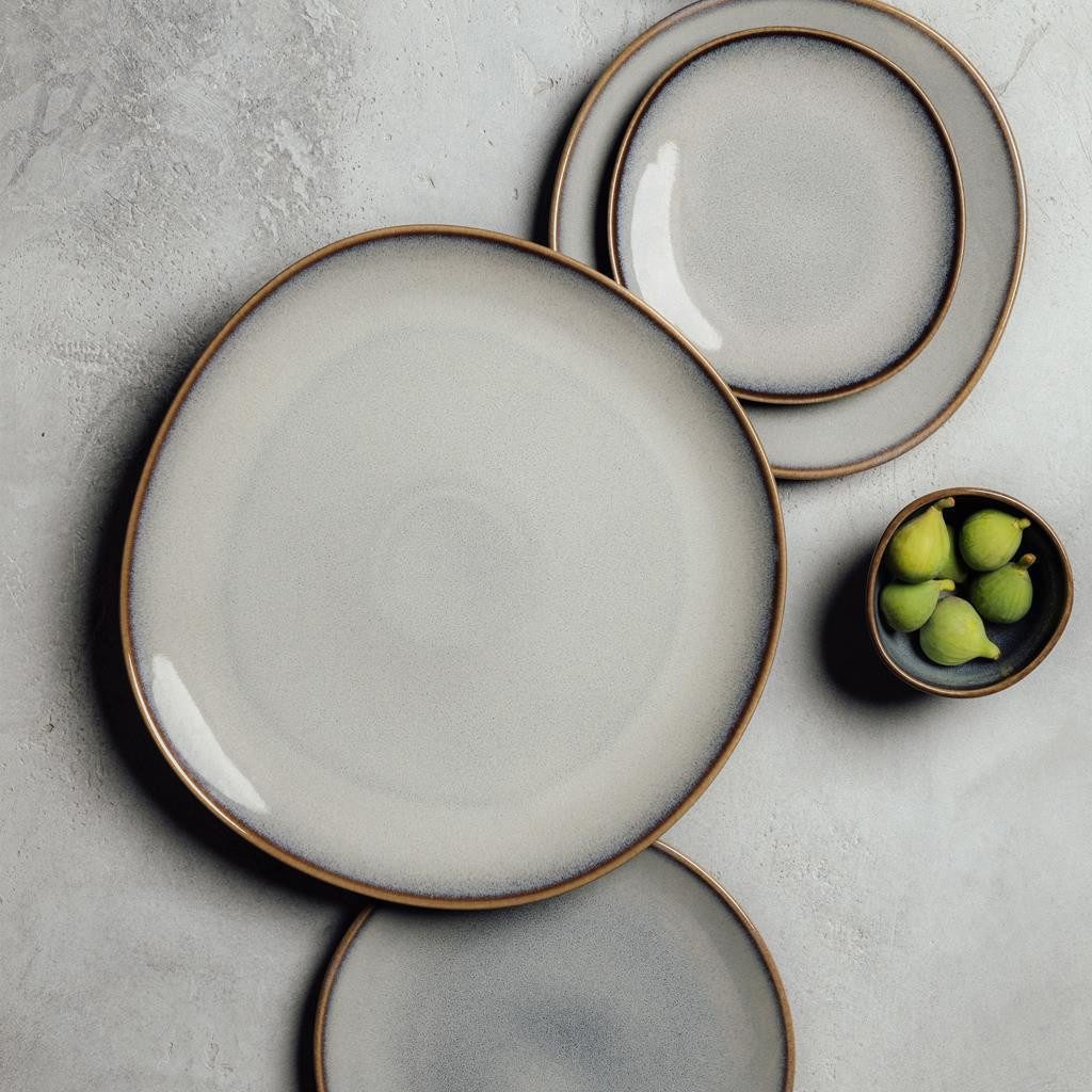 like. by Villeroy & Boch Servierplatte Lave Servierplatten ø 32 cm 4er Set, Steingut, (4-tlg)