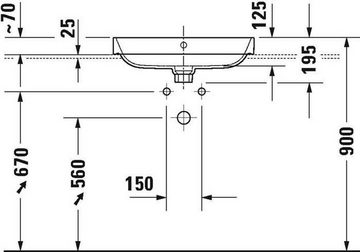 Duravit Einbauwaschbecken DU Aufsatzbecken Happy D.2 Plus 600mm An