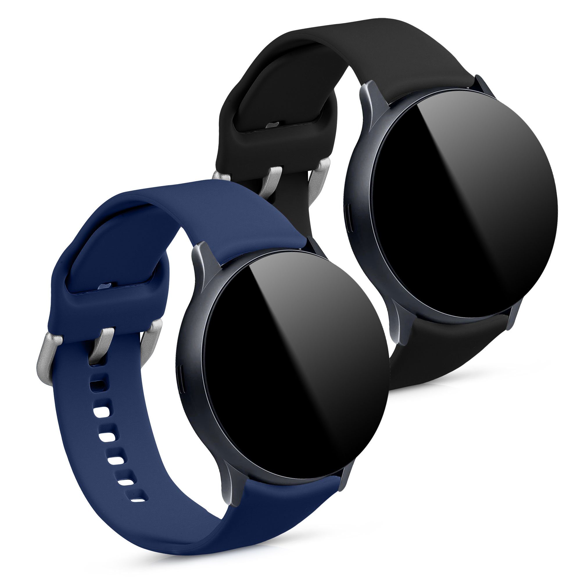 kwmobile 2x Sportarmband für Samsung Galaxy Active 2 / Watch 4 / 5 / 6 Galaxy Smartwatch, 2-tlg., Armband TPU Silikon Set Fitnesstracker