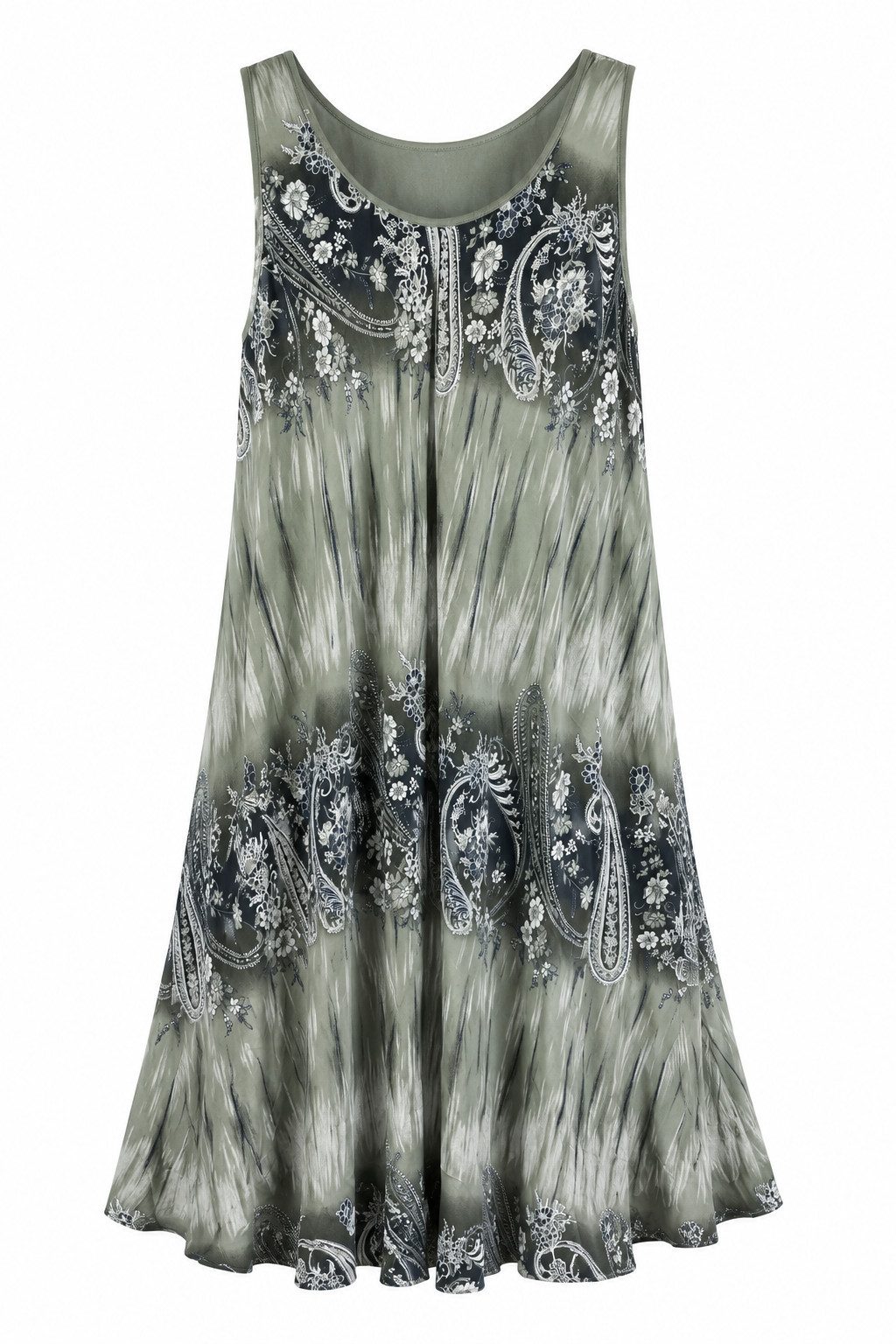 ITALY VIBES Sommerkleid - modisches Viskosekleid ärmellos mit Paisley Print für Damen ONE SIZE - passend für Größen M bis XL