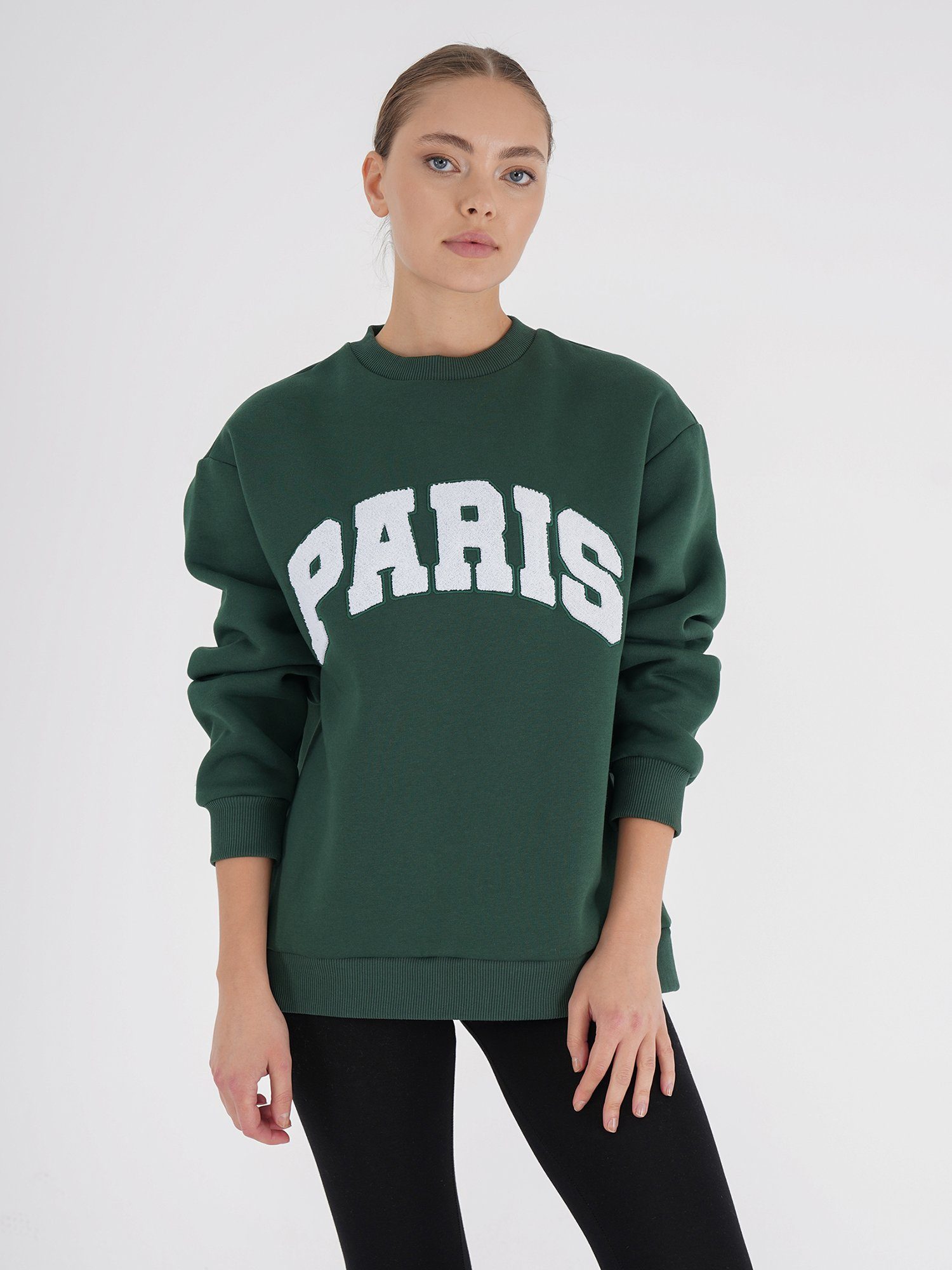 Freshlions Sweater Embroidery Paris Oversize Sweater Freshlions grün