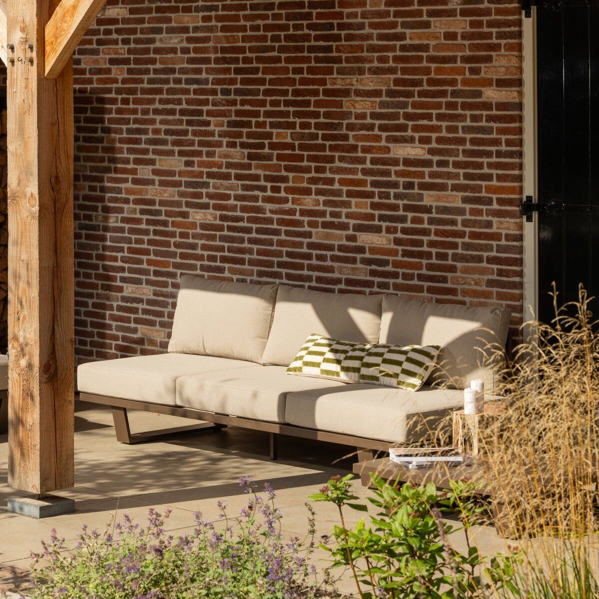 WOOOD Gartensofa, Leichter Aluminiumrahmen & All-Weather-Outdoor-Stoff