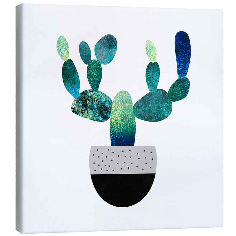 Posterlounge Leinwandbild Elisabeth Fredriksson, Cactus Blue, Büro Skandinavisch Malerei