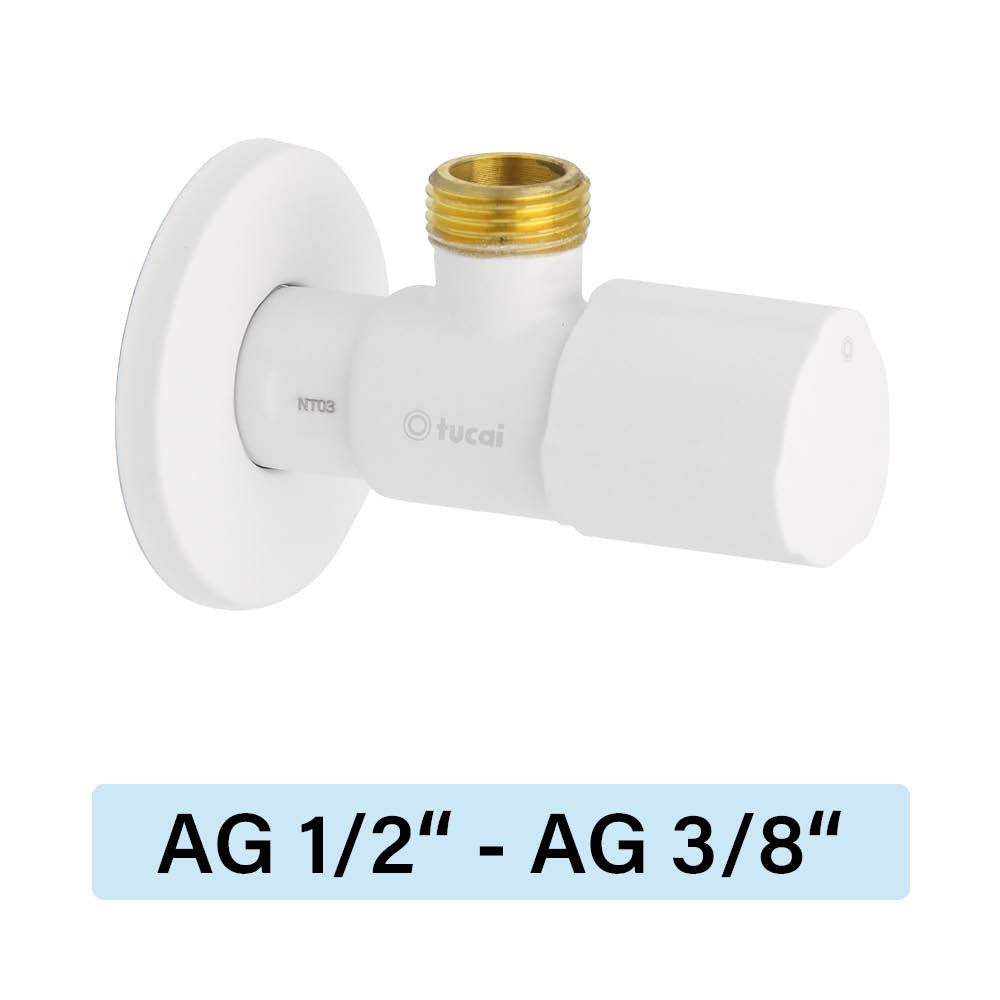 TUCAI Eckventil Eckventil Tucai TMM C850 Premium AG/AG 1/2"-3/8" weiss matt