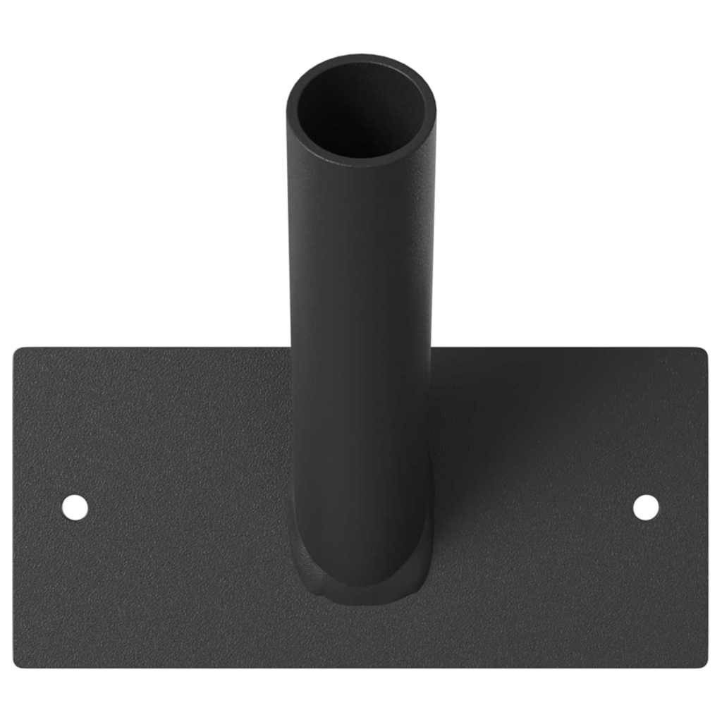 vidaXL Tandemstangen-Halterung Fahnen Pole Holde Schwarz 13 x 6 x 0,2 cm Stahl, (1-St)