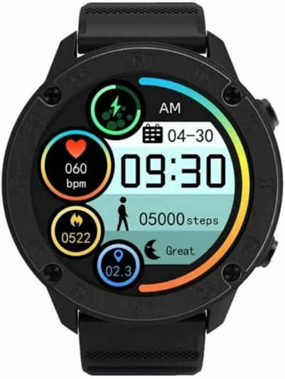 blackview Elegante schwarze Farbgebung Smartwatch (1,3 Zoll, Android iOS), X5: Stilvoll und Gesund – Ein 1,3-Zoll-Wearable mit Fortschrittlicher