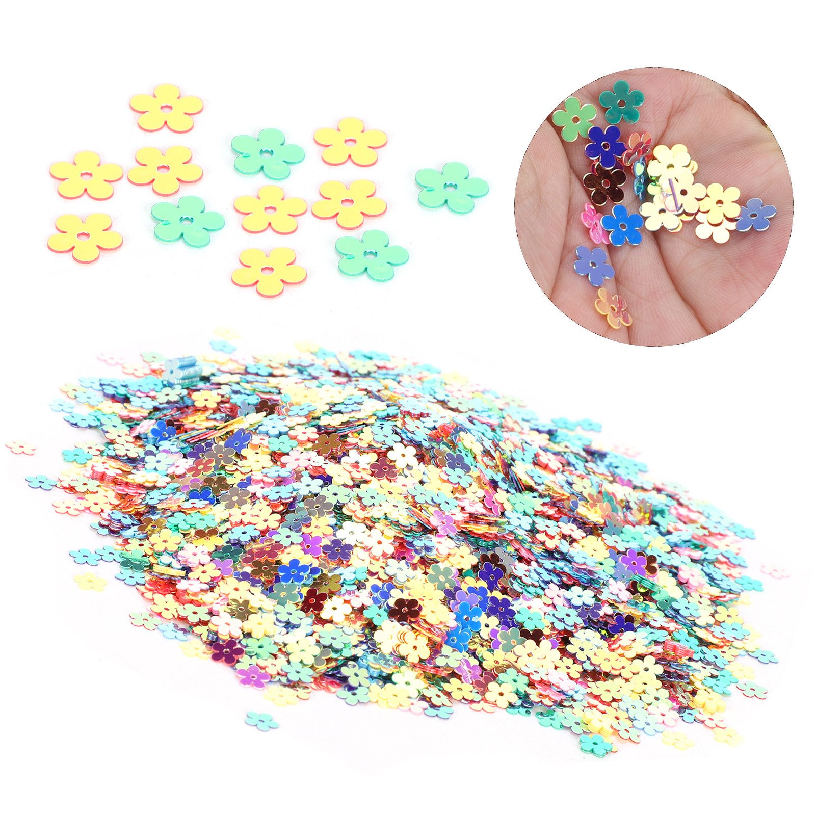 GARRYFIZH Streudeko Buntes Blumen Konfetti 60g, Metallic Streudeko für Hochzeit & Party, Goldfarben, PVC, Feuerfest