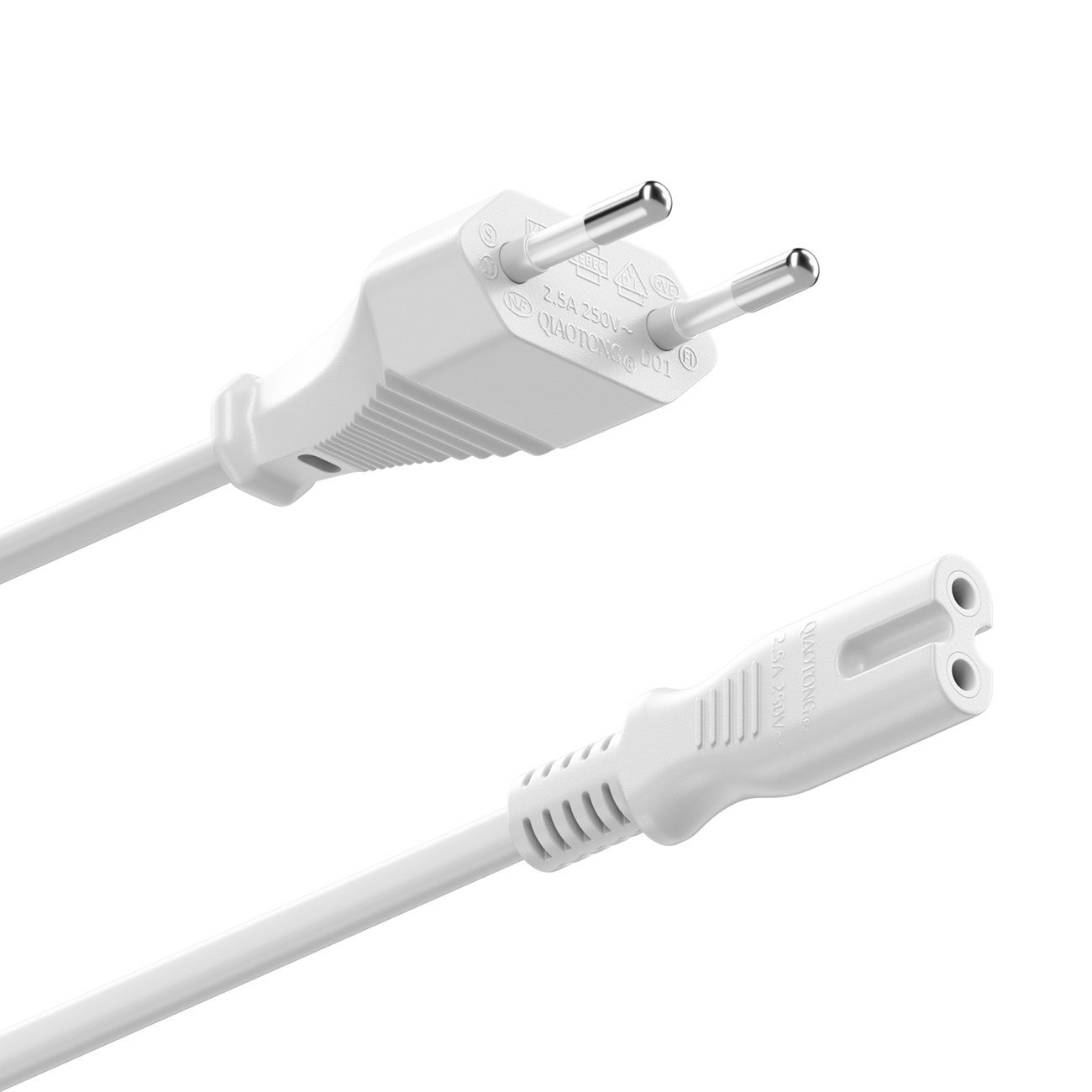 deleyCON deleyCON 1m Netzkabel Stromkabel Eurostecker - C7 Buchse Stromkabel