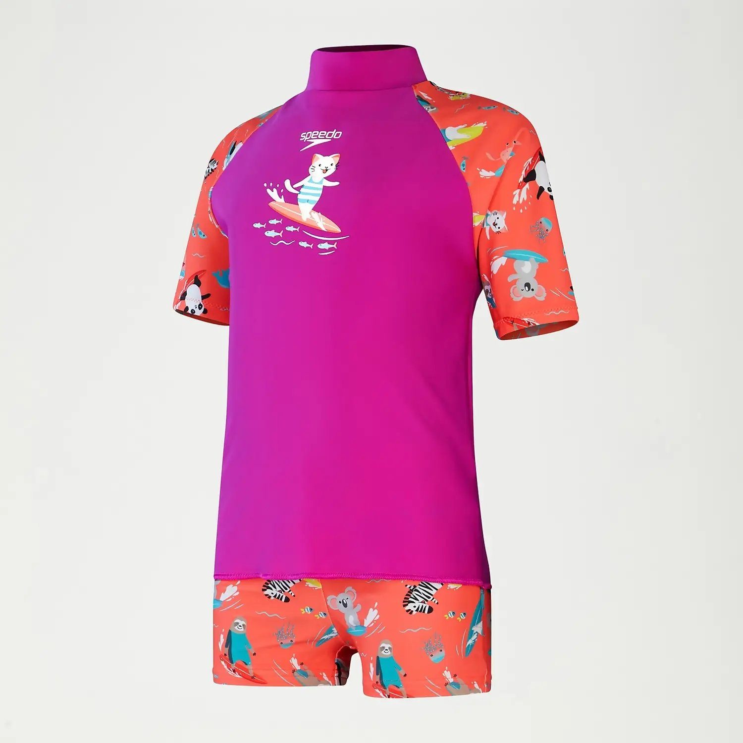 Badeanzug DIGI SS RASH TOP SET IF PURPLE/PINK