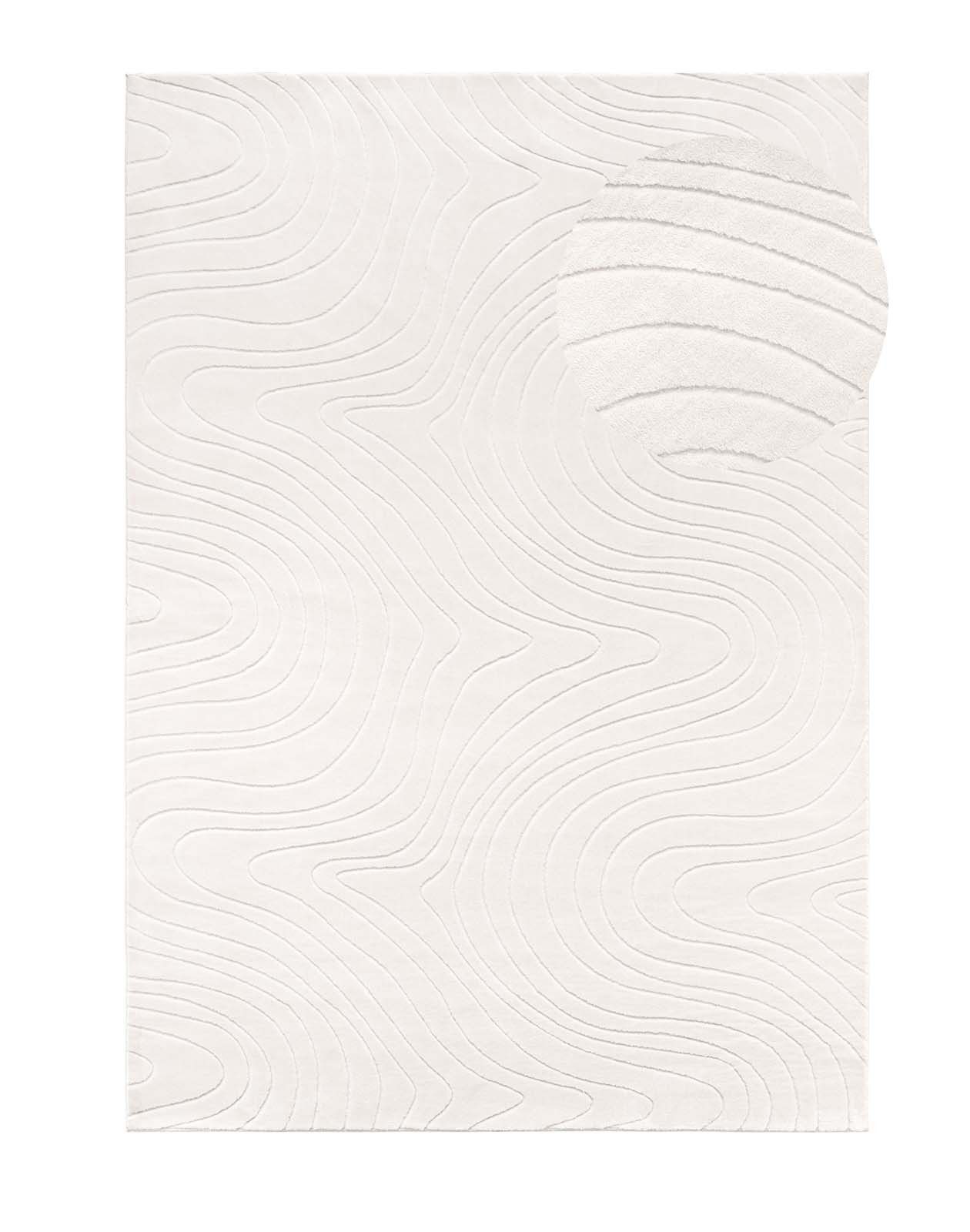 TaraCarpet Teppich TaraCarpet Homestyle 397 Organic, rechteckig, Höhe: 10 mm, Organic hoch-tief weich waschbar creme 50x80