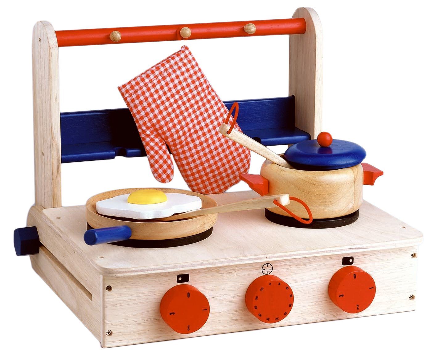 ESTIA Holzspielwaren Spielküche »Zwei-Platten-Herd mit Zubehör, Mini-Küche«  Zweiplattenherd mit Zubehör aus Holz online kaufen | OTTO