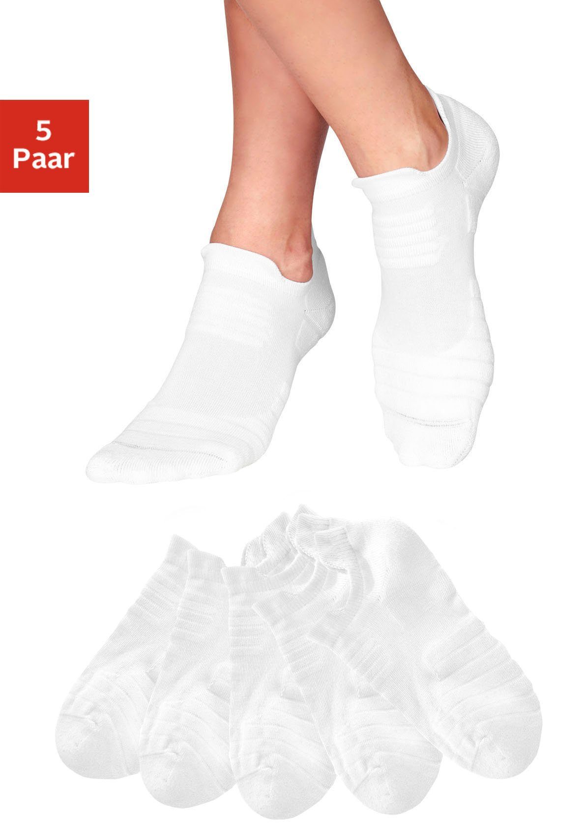 Details ACTIVE Sneakersocken (Set, 5x weiß mit 5-Paar) LASCANA Frottee