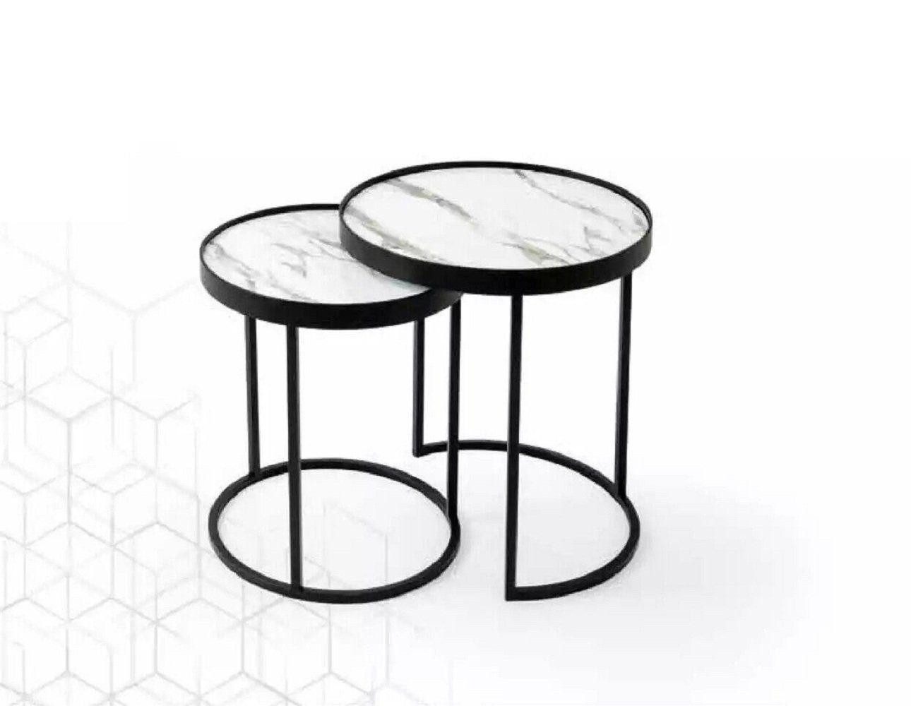 Beistelltisch Beistelltische 2x Wohnzimmer Couchtisch Kaffetisch Satztisch Edelstahl
