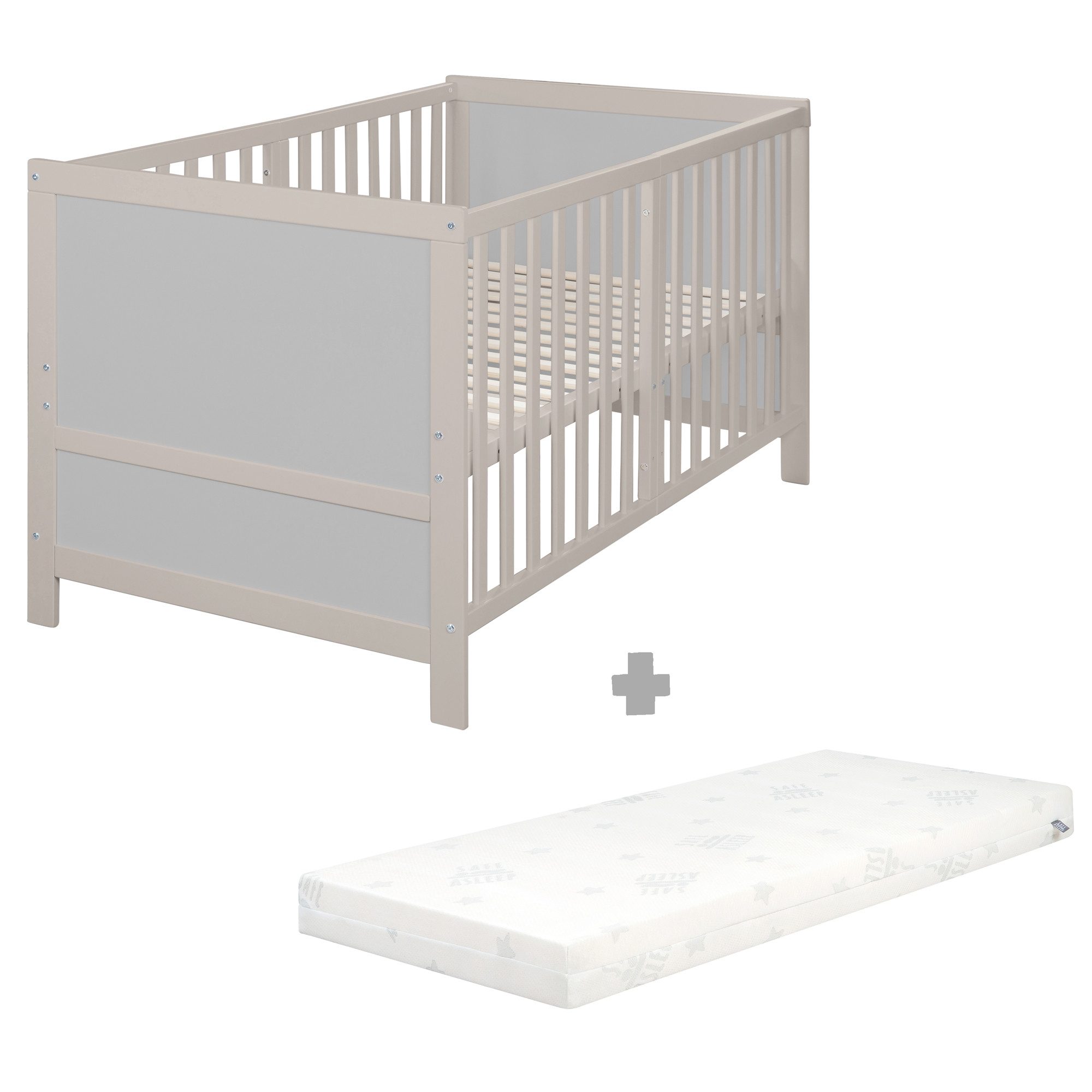 Babybett EASY SLEEP 70 x 140 cm - umbaubar zum Juniorbett ohne extra Zubehör