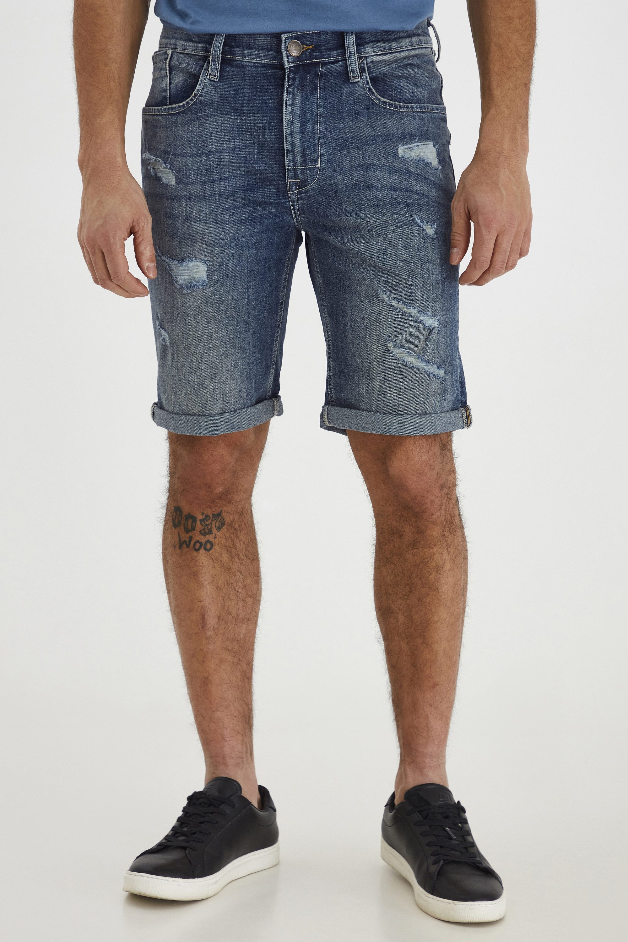 Blend Jeansshorts BHDeniz Stilvolle 5-Pocket-Jeansshorts mit Destroyed-Effekten