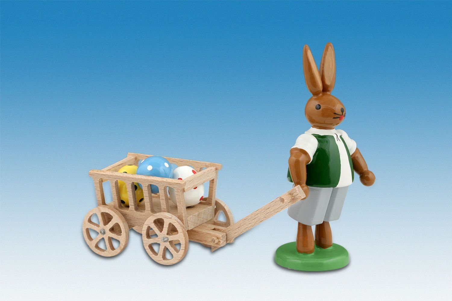 Osterdekoration Handwagen 7,5cm Höhe NEU mit Osterhase Osterhase