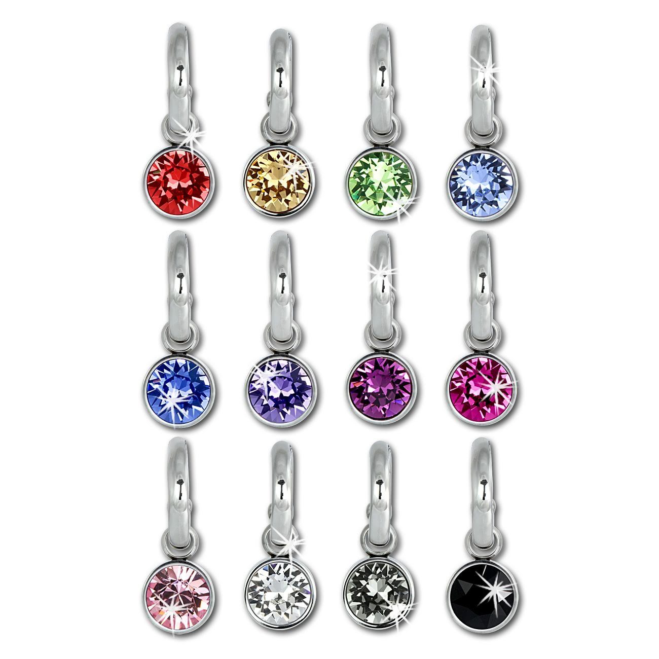 Amello Paar Creolen Amello Ohrringe Edelstahl Creolen schwarz (Creolen), Damen Creolen aus Edelstahl (Stainless Steel), silberfarben, schwarz – Bild 5 von 5