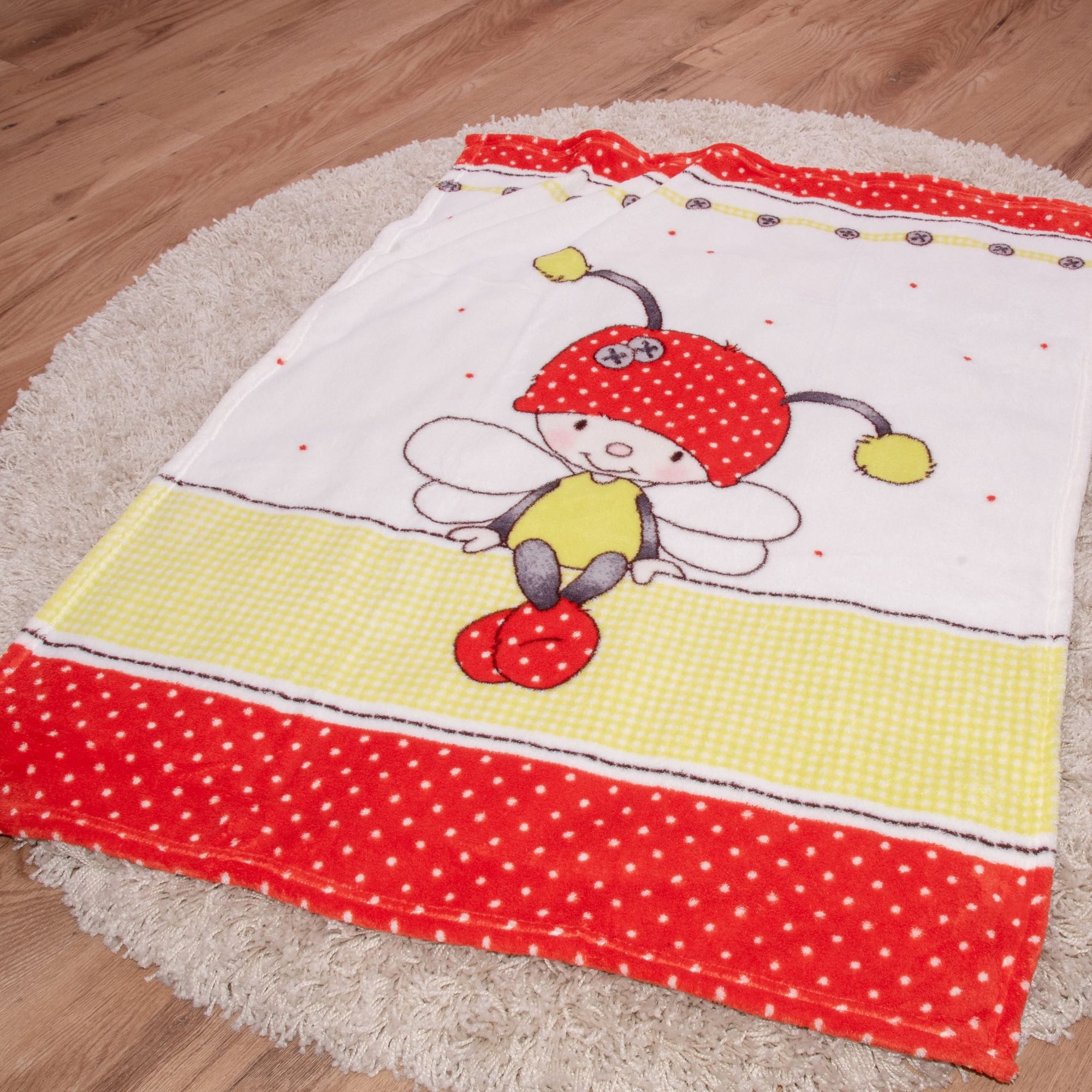 Wohndecke Baby Kuscheldecke Flauschdecke Wohndecke Käferchen 75 x 100 cm, Herding, Langlebig
