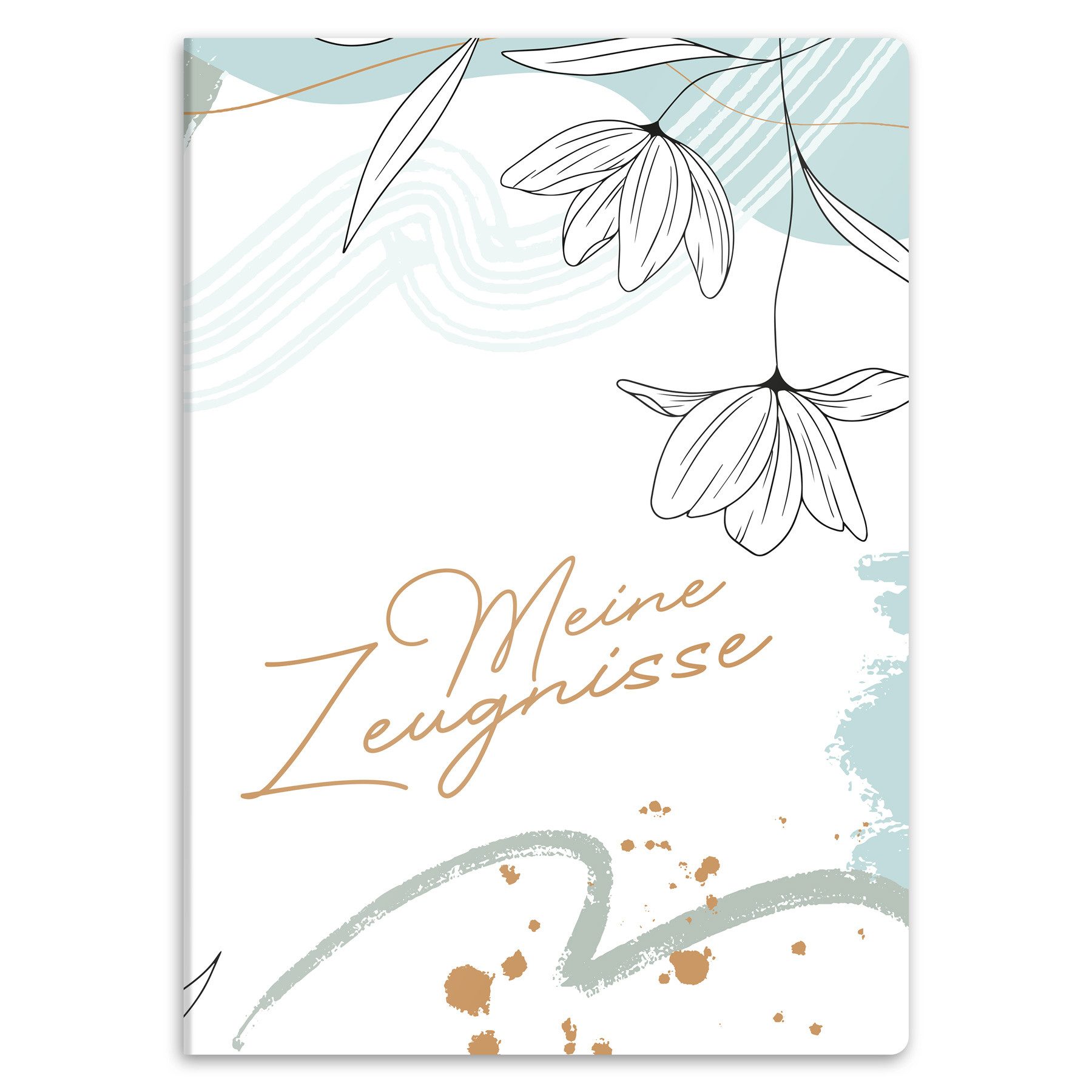 itenga Organisationsmappe itenga Zeugnismappe A4 Kunststoff Sichtbuch Motiv Blumenmuster mint