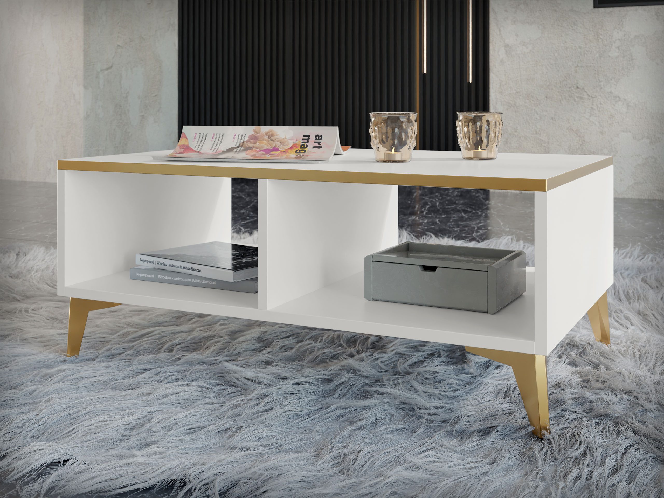 MIRJAN24 Couchtisch Aurora (mit Regal), 100x50x40 günstig online kaufen