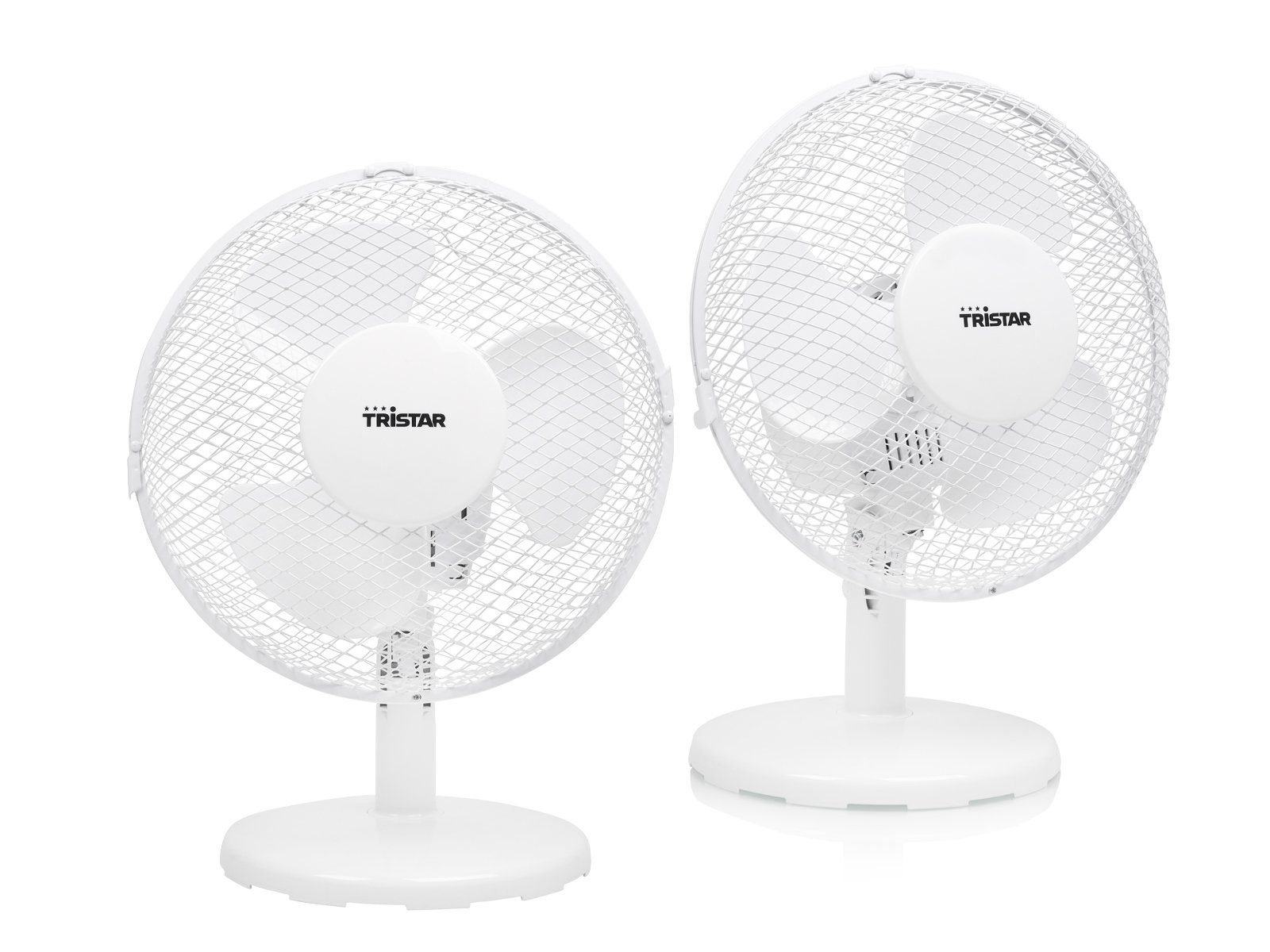 Setpoint Tischventilator, 2er leise, SET mini Ø23cm kleine Windmaschine Tisch-Lüfter Weiß Raumlüfter