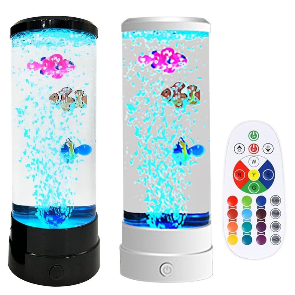 LED Tischleuchte LED Dekolicht Jellyfish Lampe Aquarium 3 schwimmende Fisch Farbwechsel